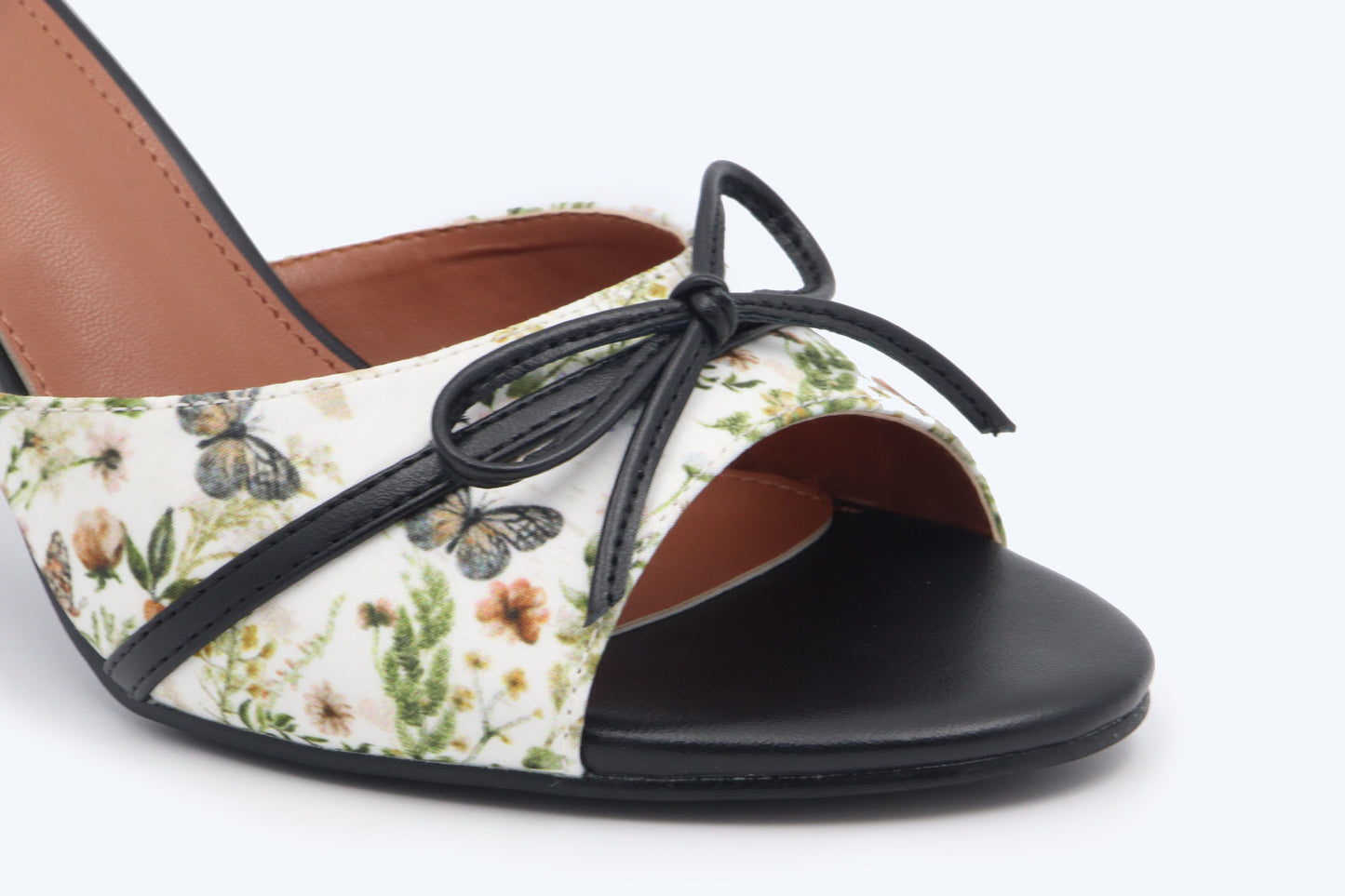 Black Floral Mule Sandals