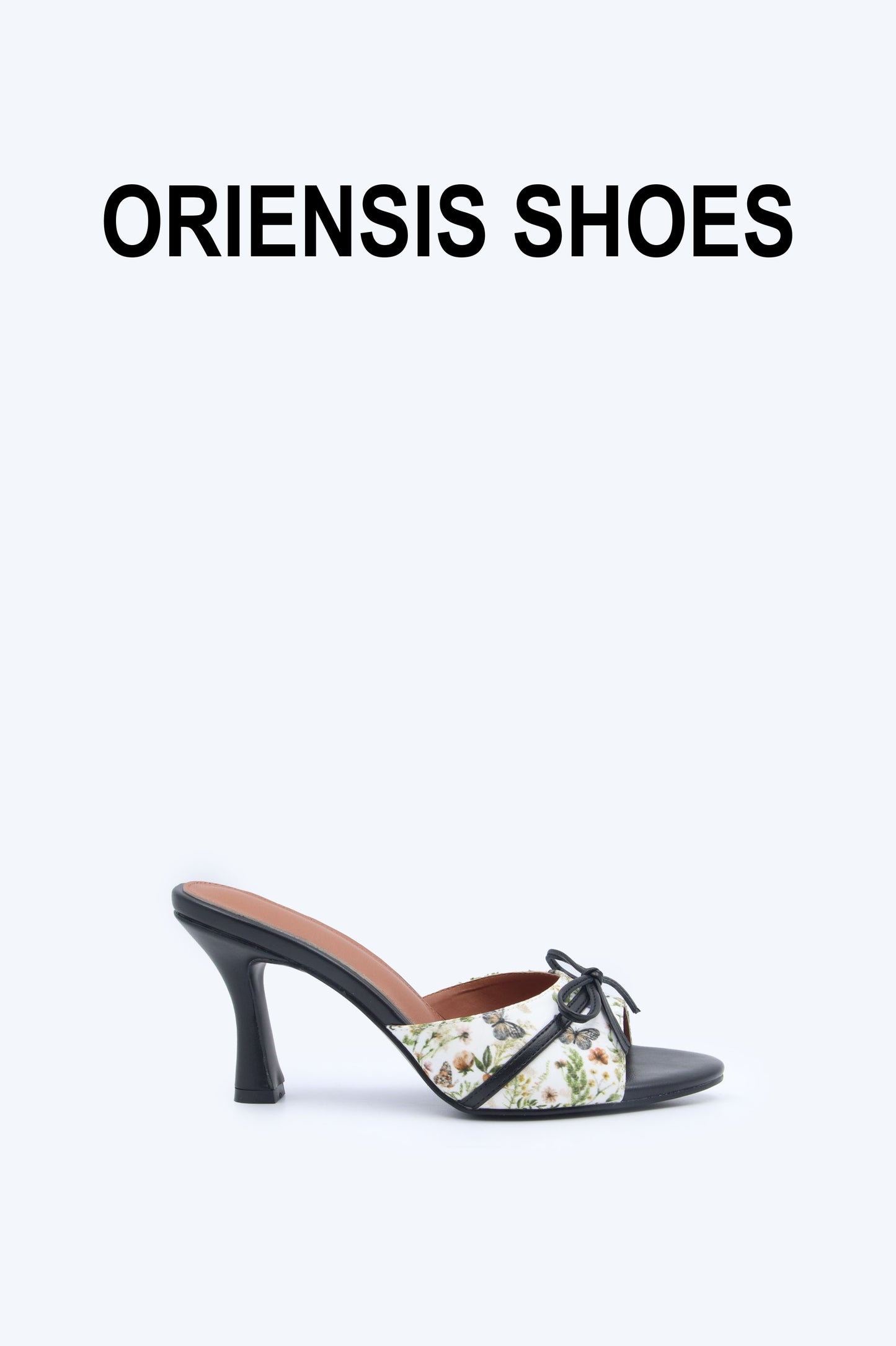 Black Floral Mule Sandals