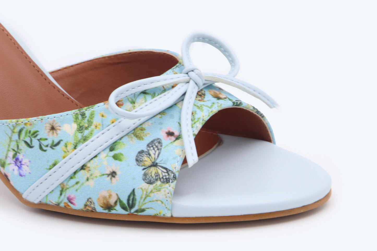 Blue Floral Mule Sandals