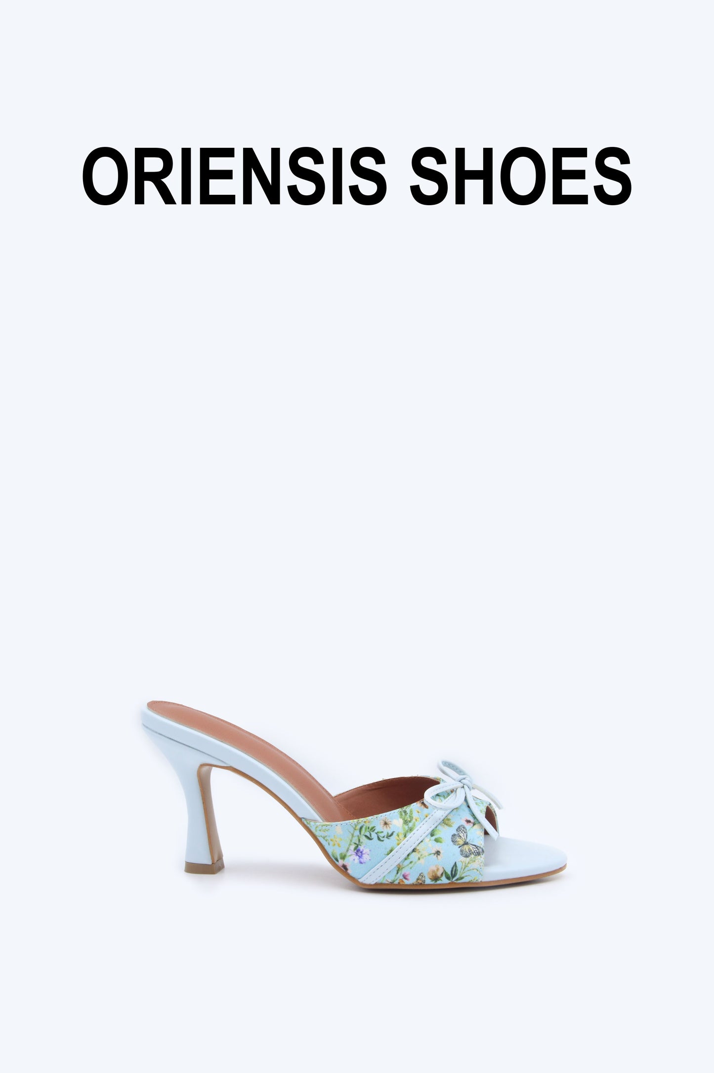 Blue Floral Mule Sandals