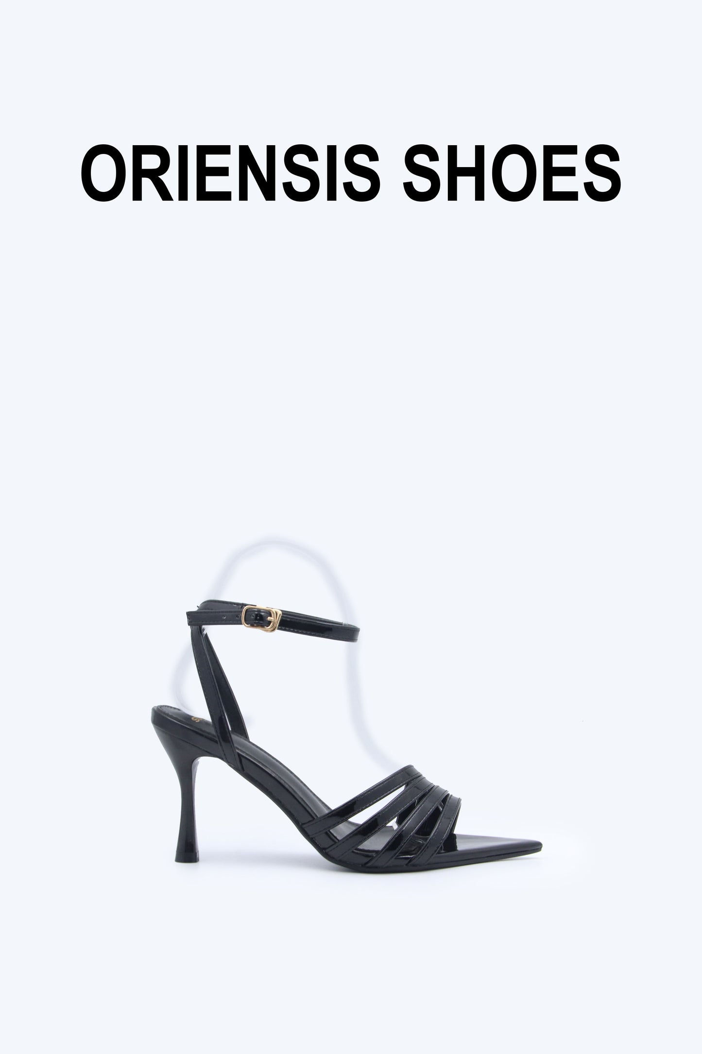Black Stella Strap Heels