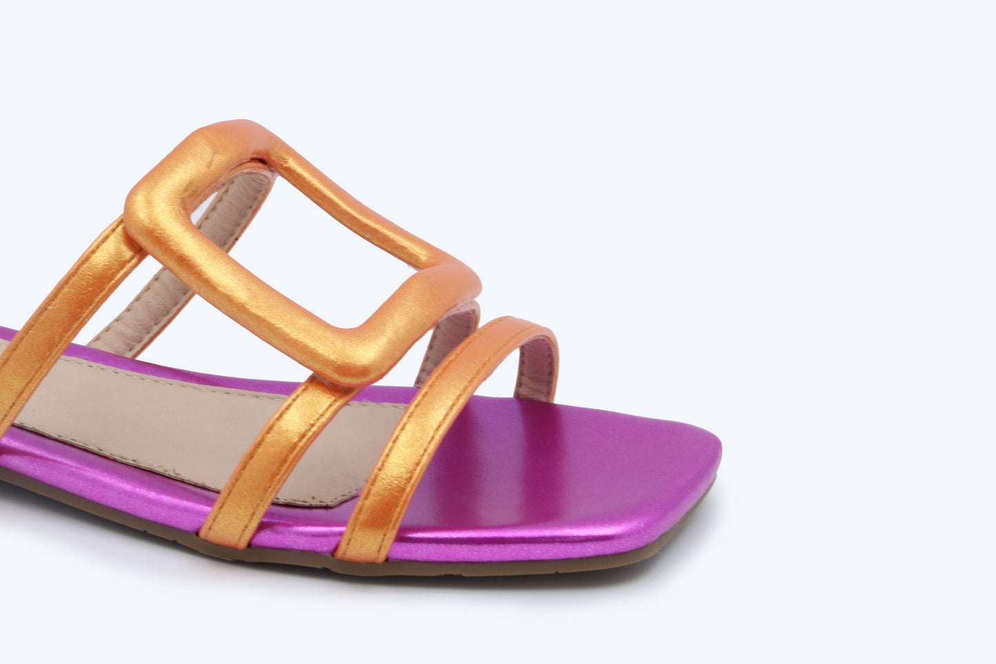Orange Loop Slide Flats