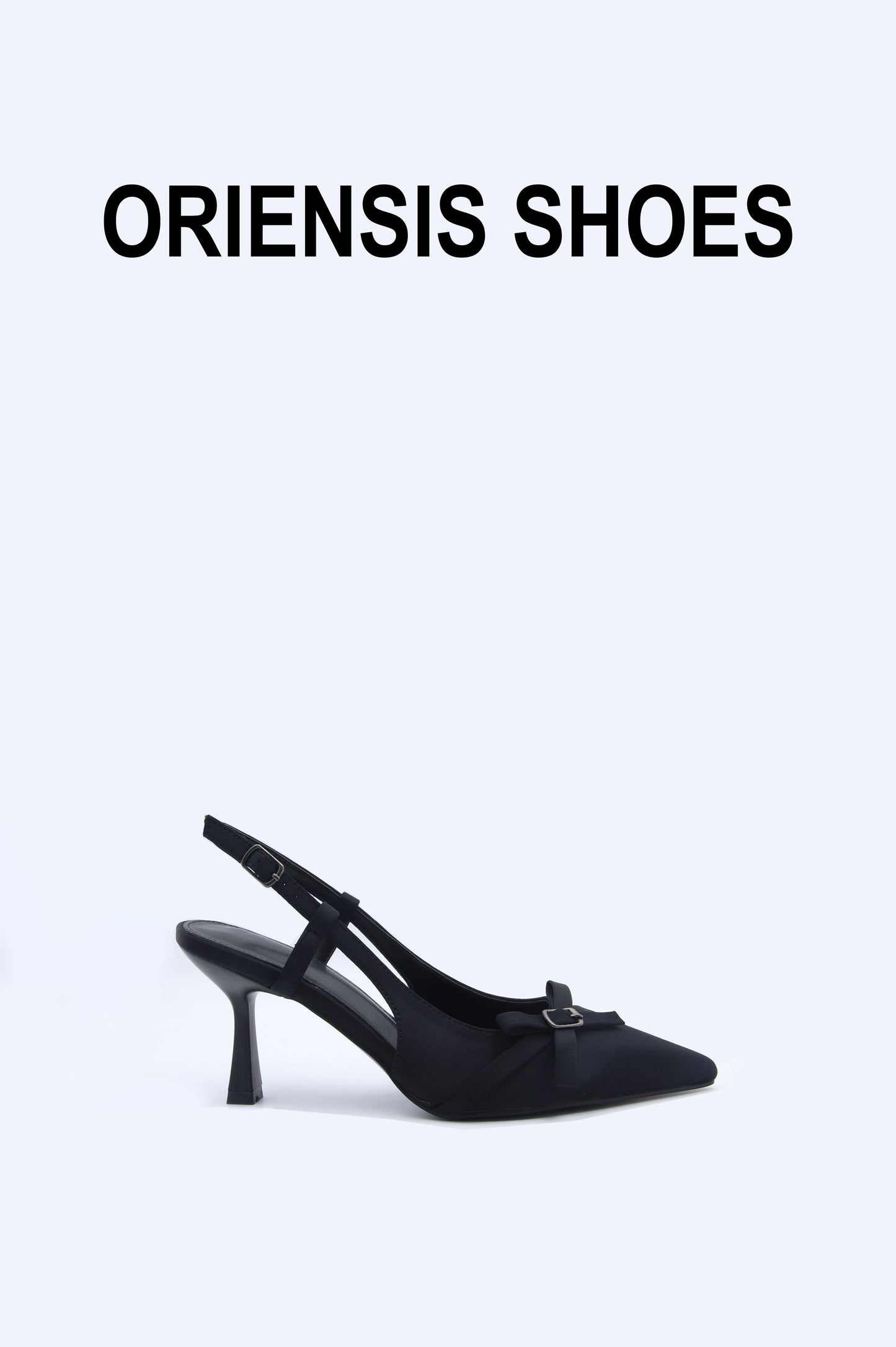 Black Satin Slingback Heels