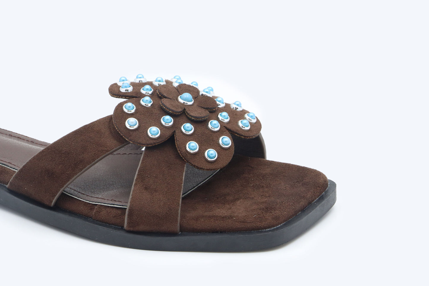 Brown Gem Mule Flat