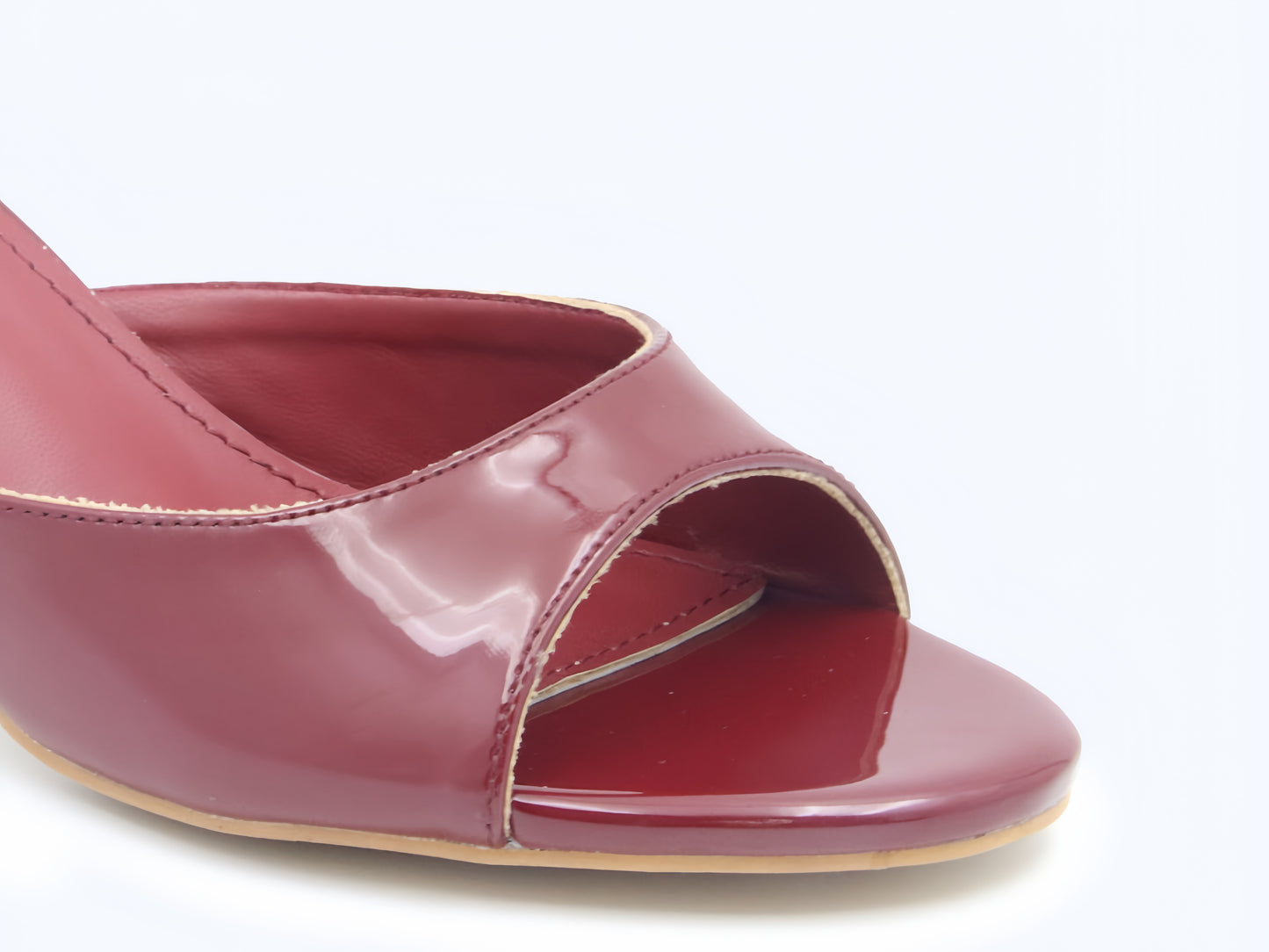 Maroon Shine Mule Sandals