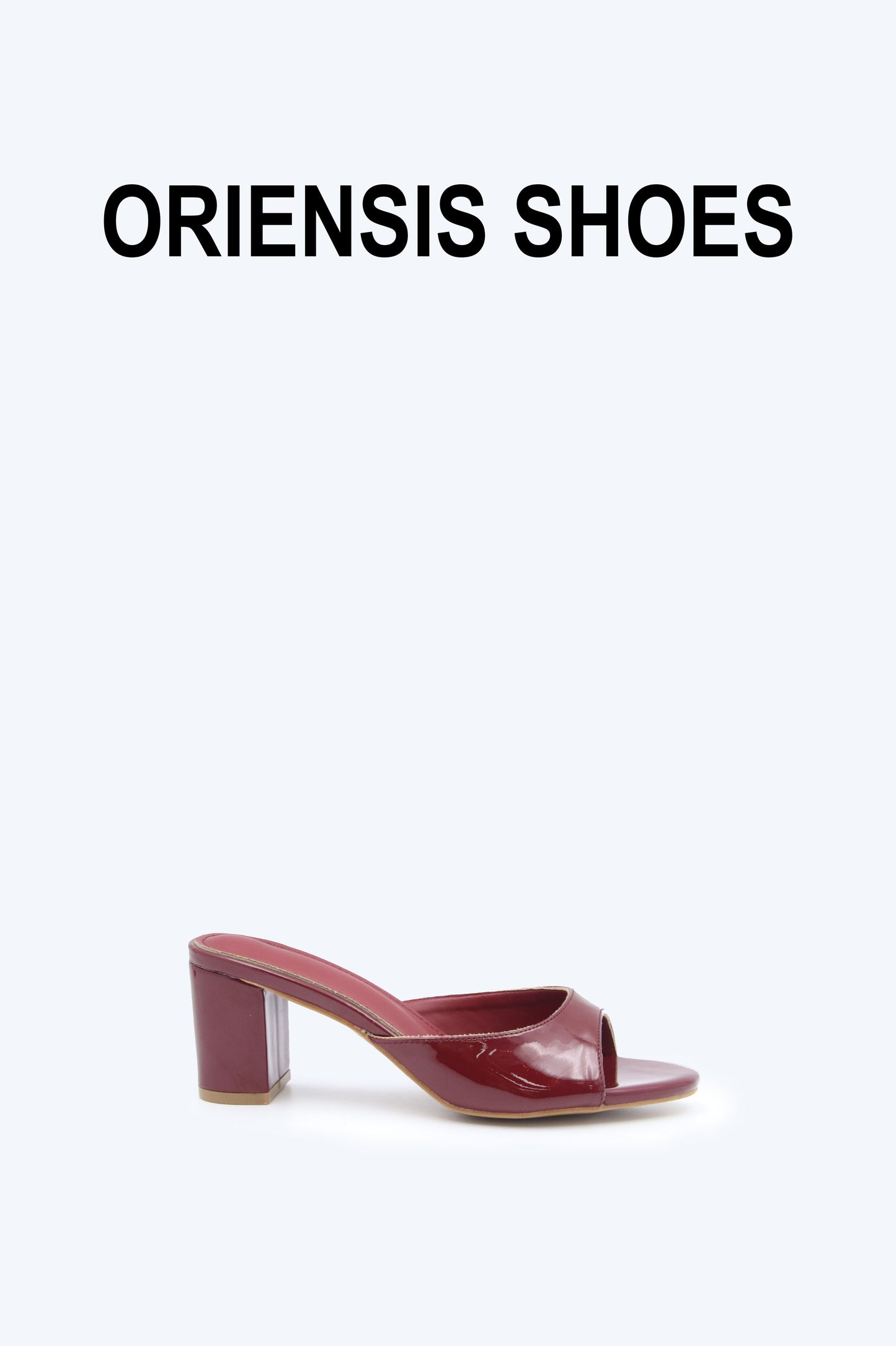 Maroon Shine Mule Sandals