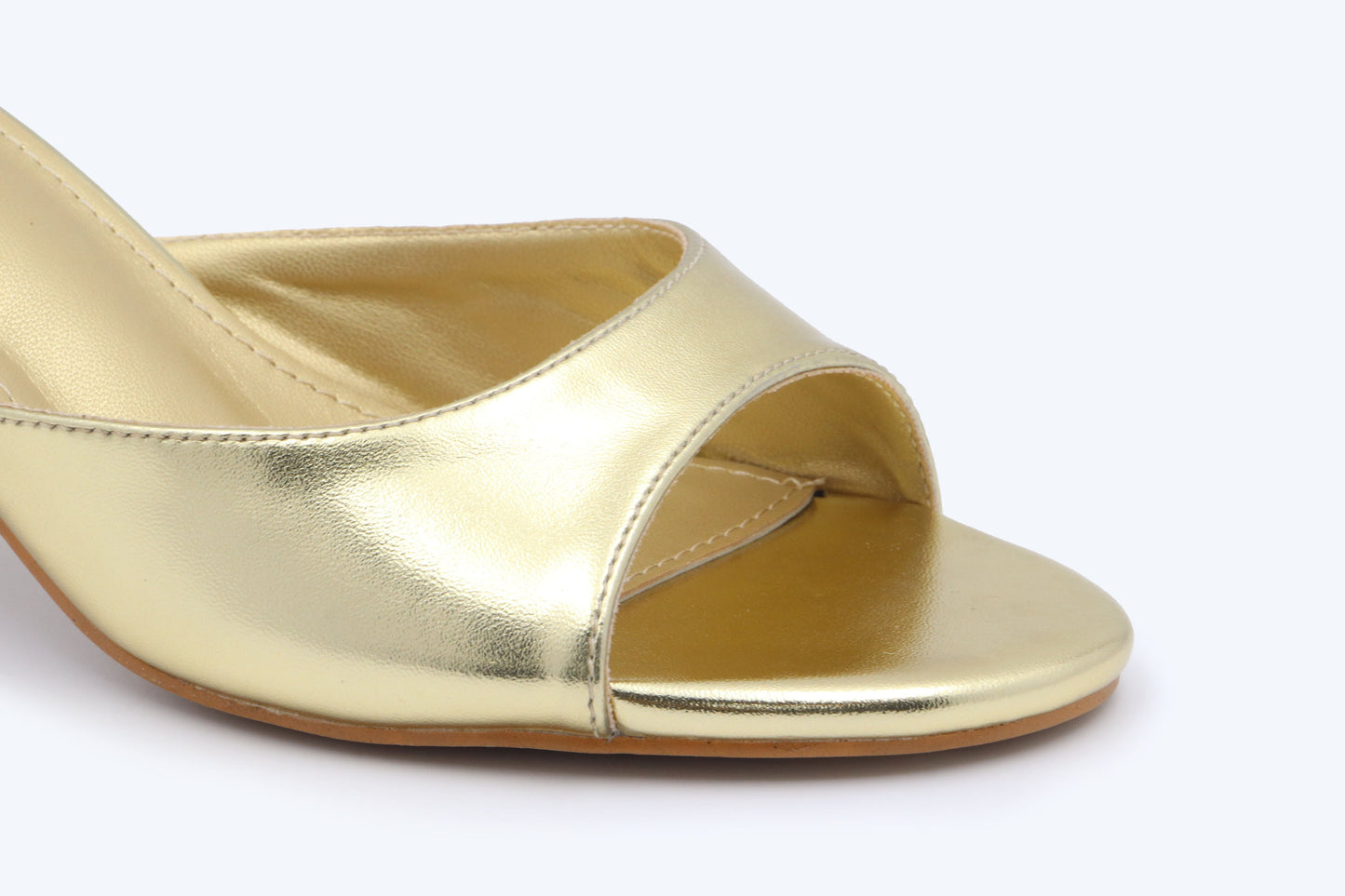 Gold Shine Mule Sandals