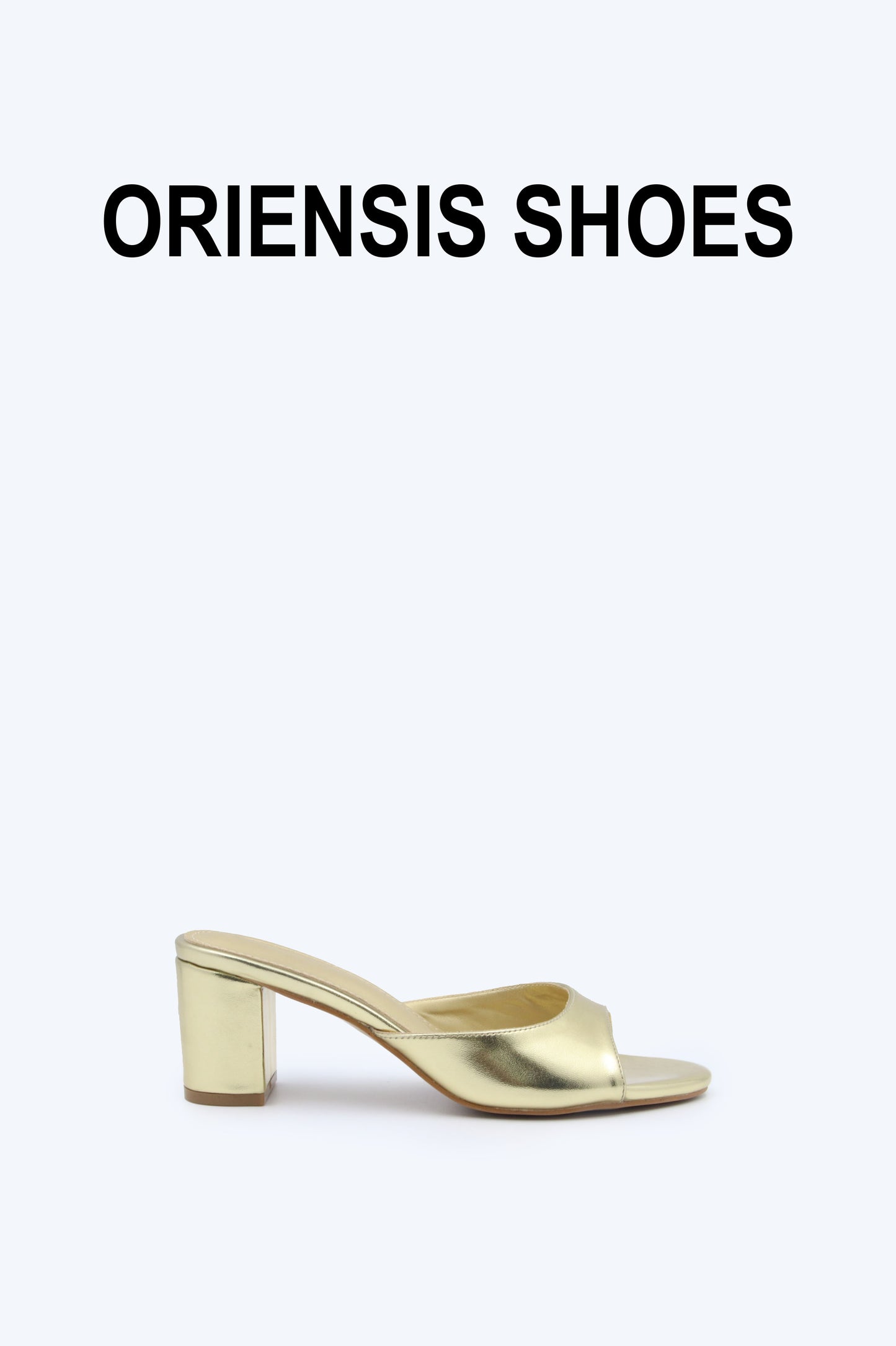 Gold Shine Mule Sandals