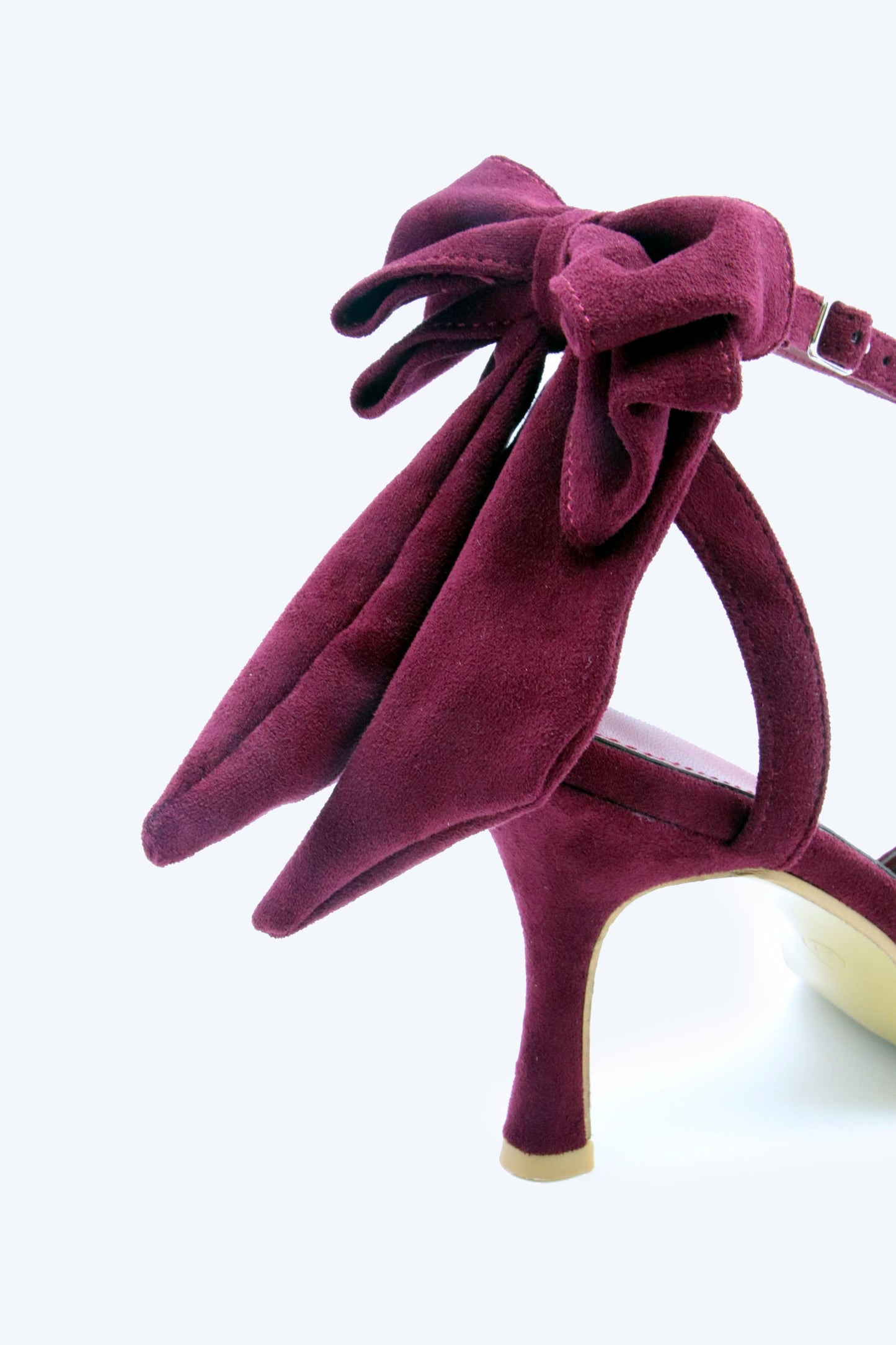 Maroon Suede Bow Heels
