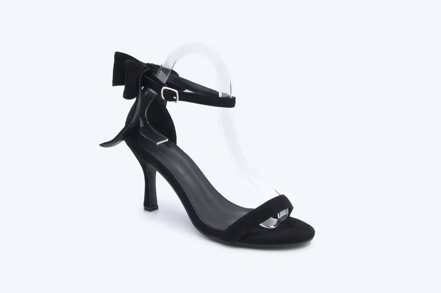 Black Suede Bow Heels