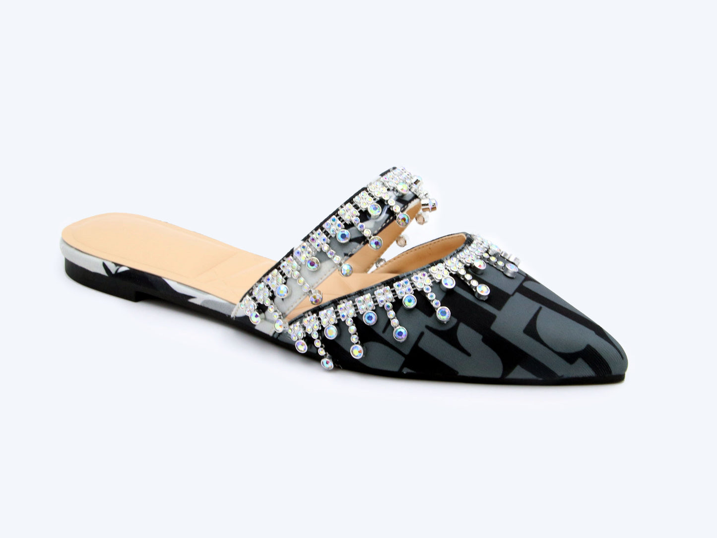 Black Sparkle Print Flat