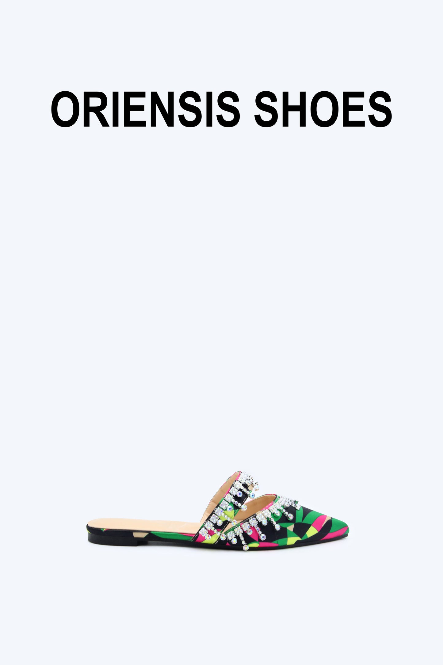 Black Bejeweled Pop Flat