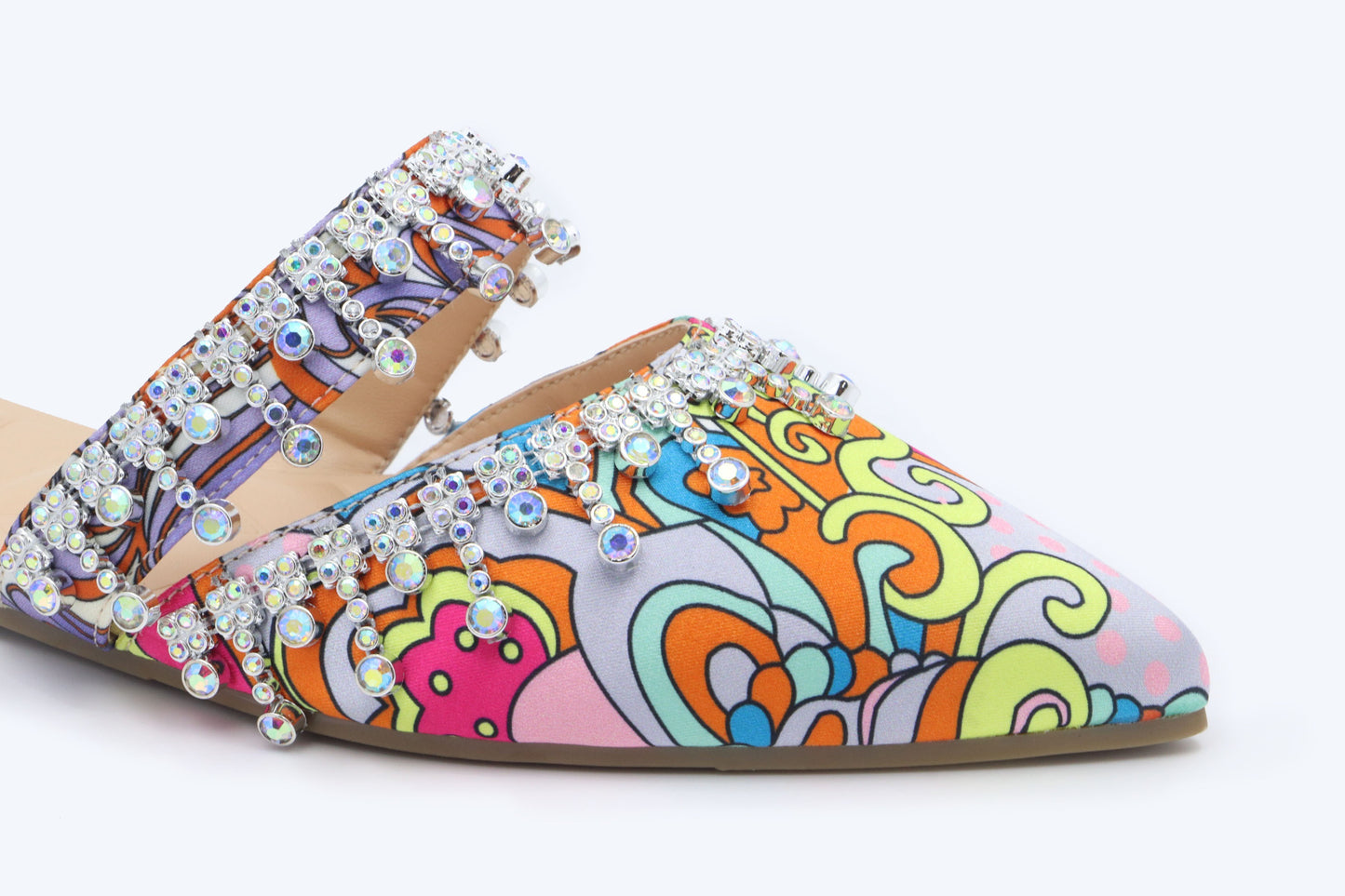Rainbow Bedazzled Stripe Flat