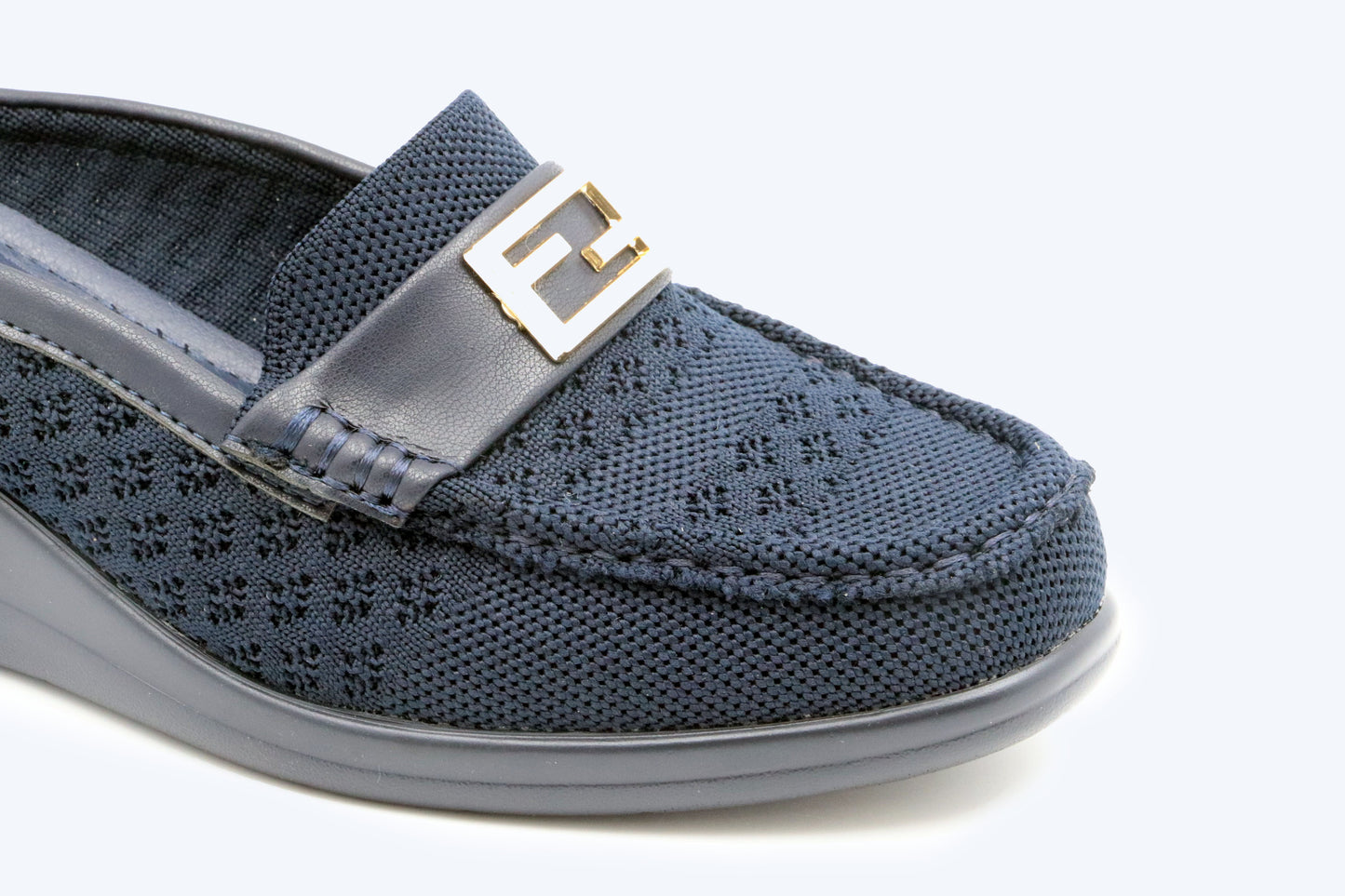 Blue Weave Knit Flat