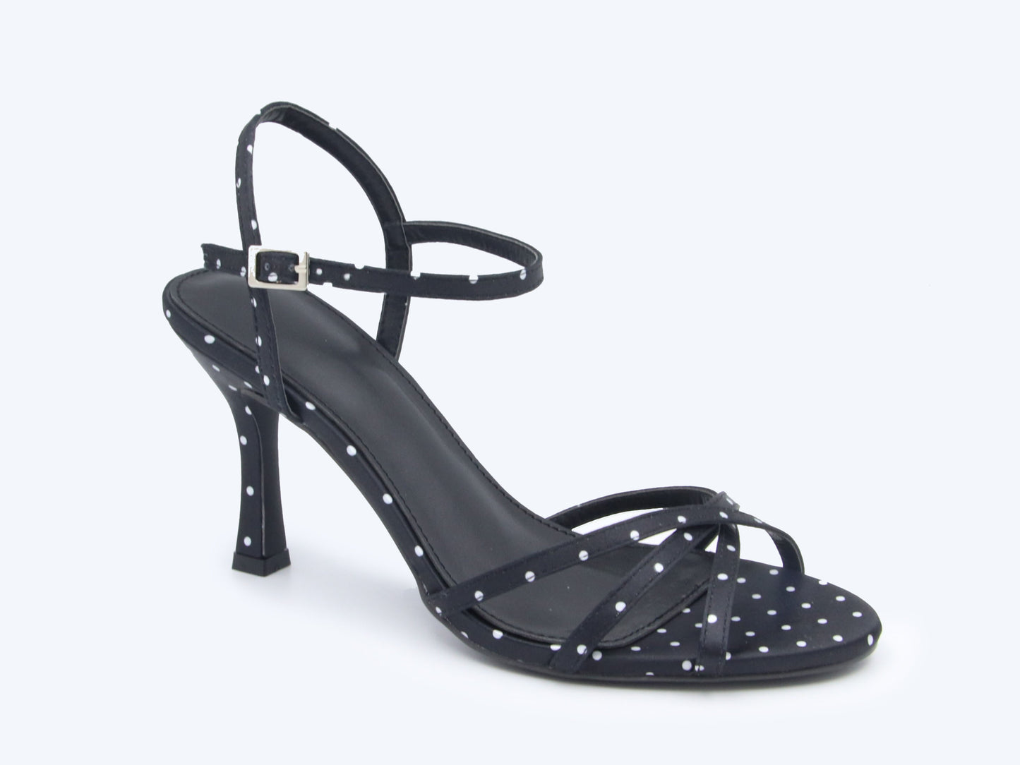 Black Polka Strap Heel