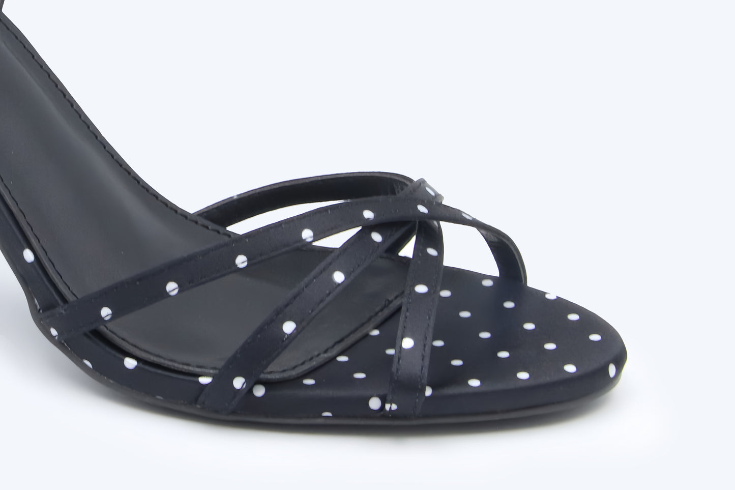Black Polka Strap Heel