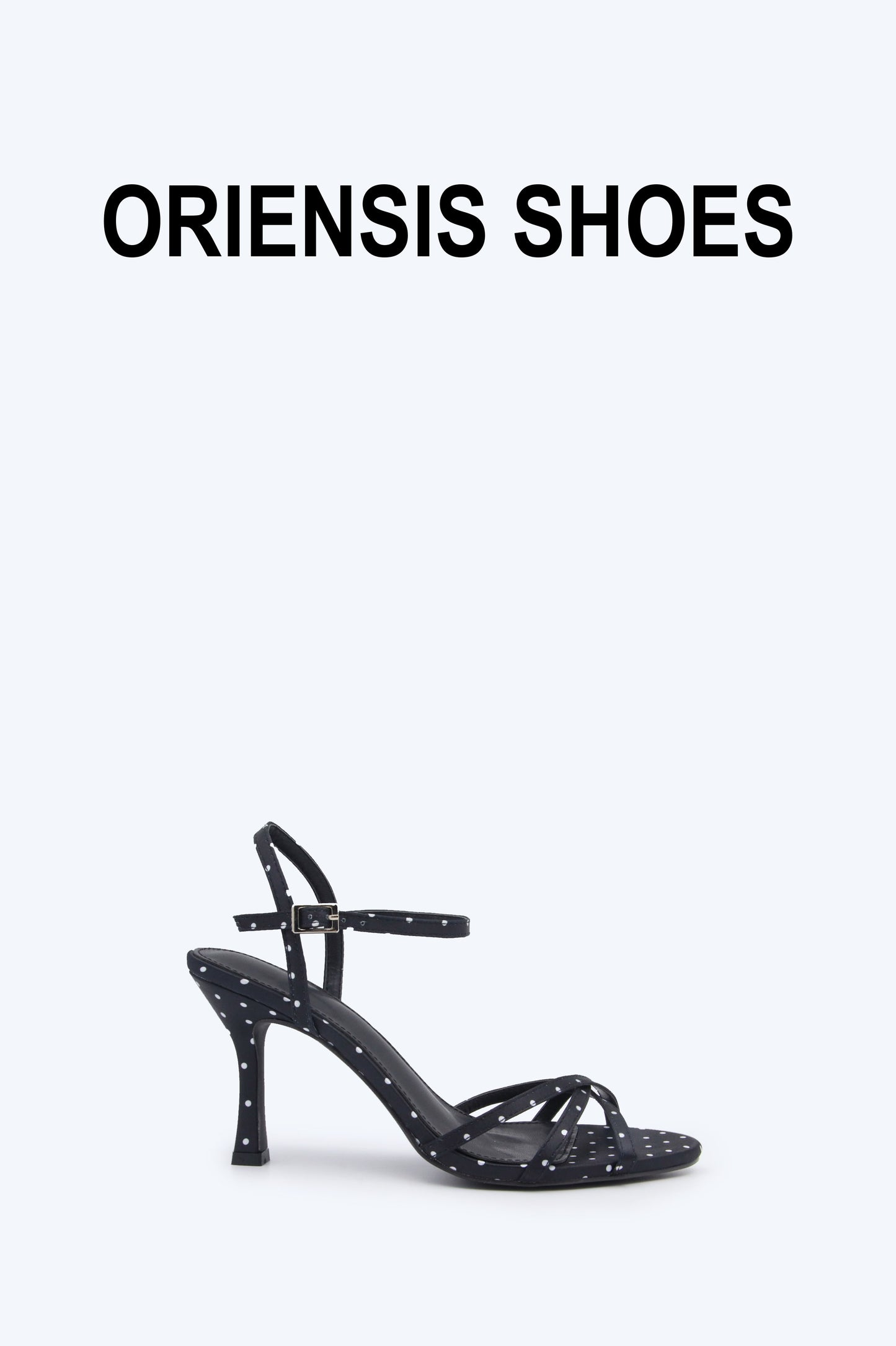 Black Polka Strap Heel