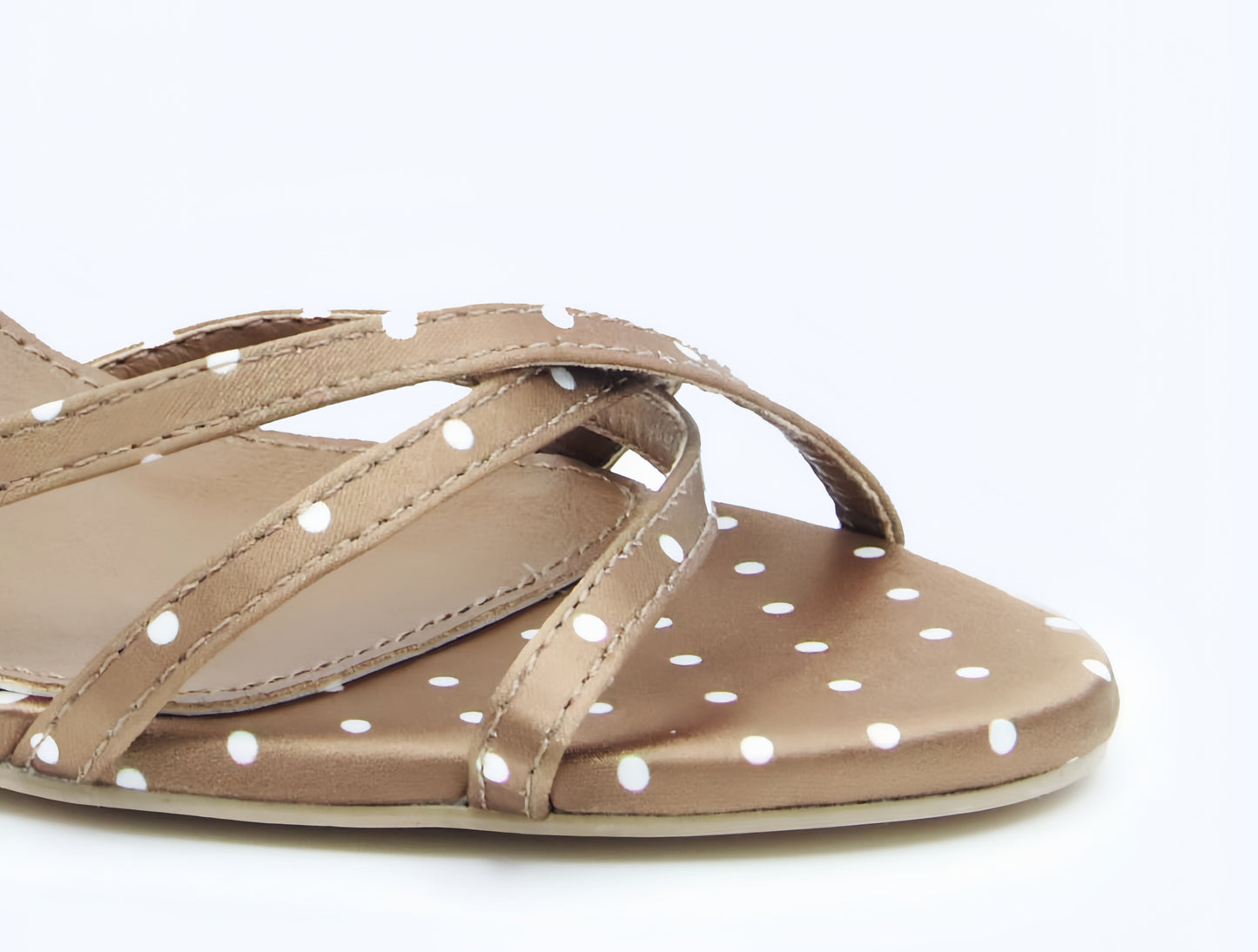 Caramel Polka Strap Heel