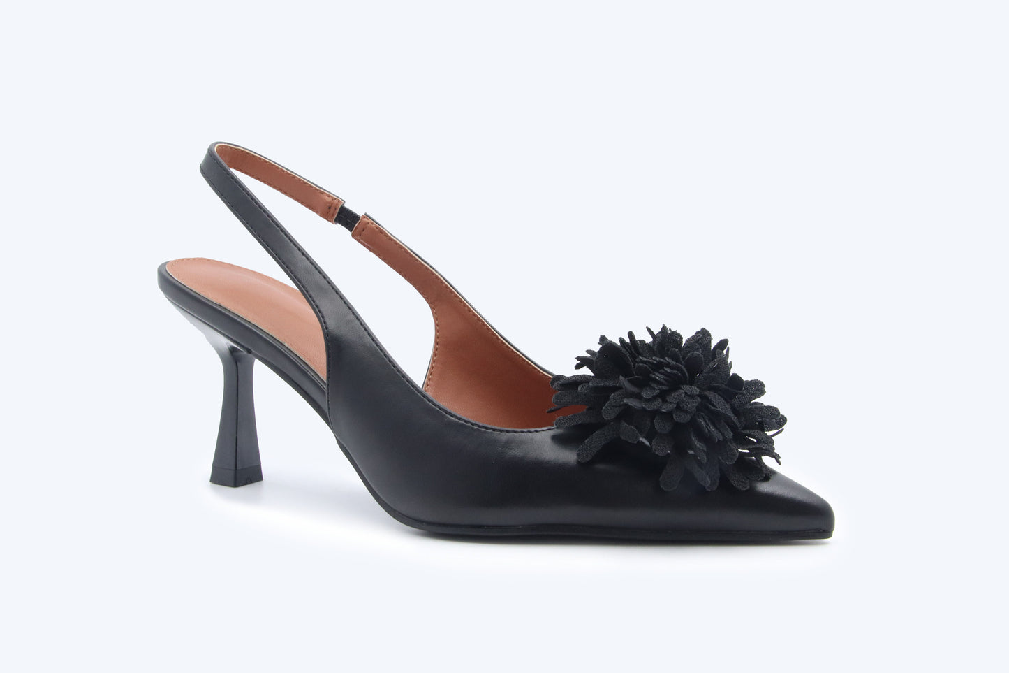 Black Romantic Blossom Heel