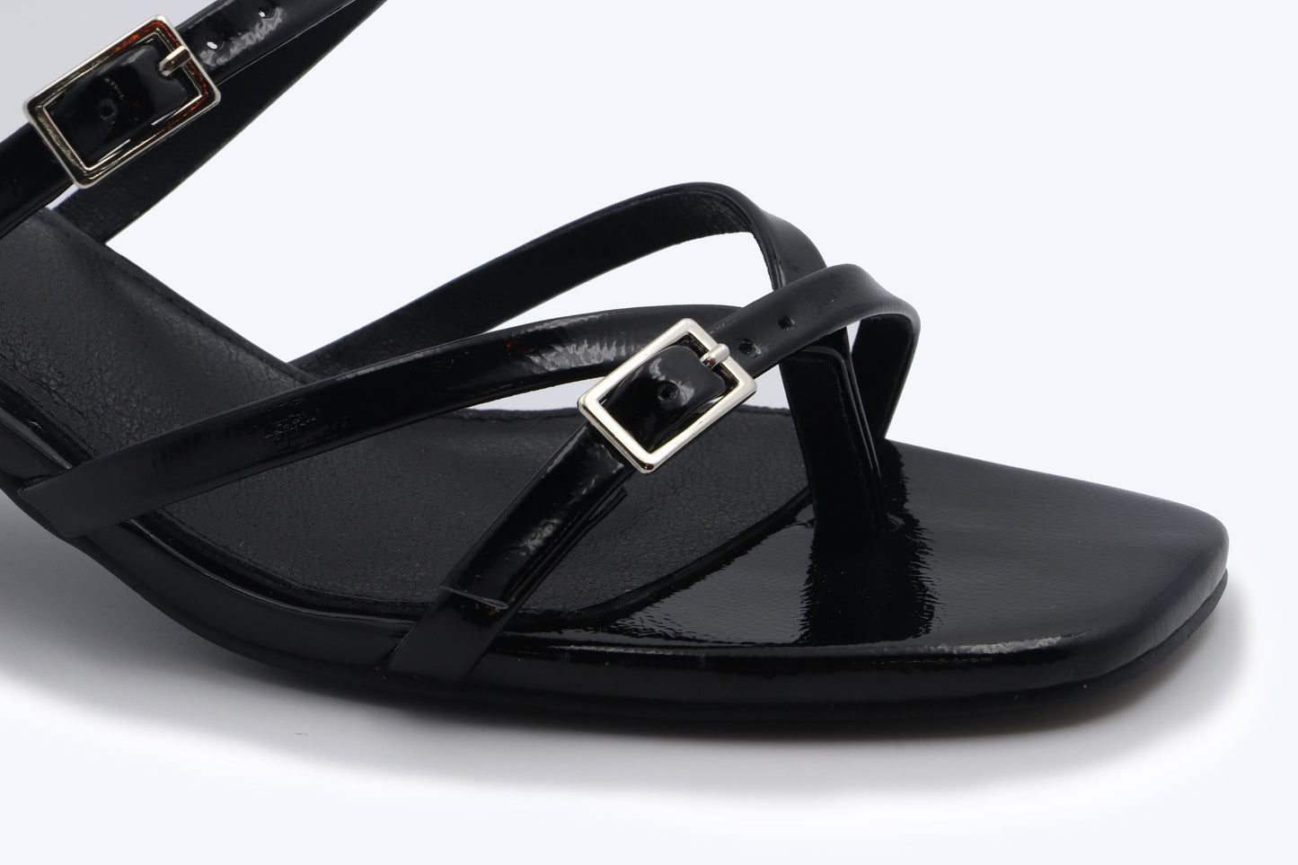 Black Cross Strap Heel :
