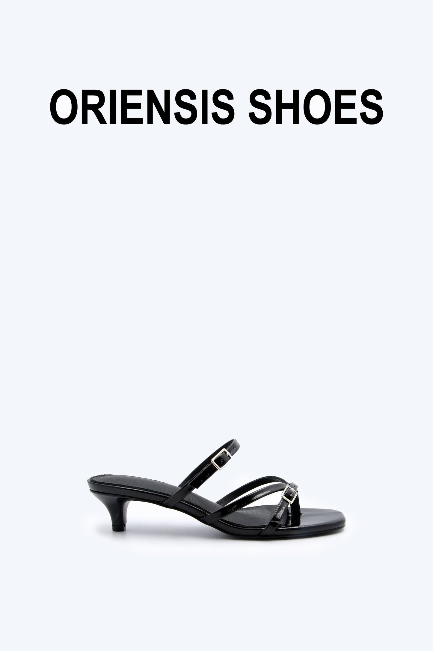 Black Cross Strap Heel :