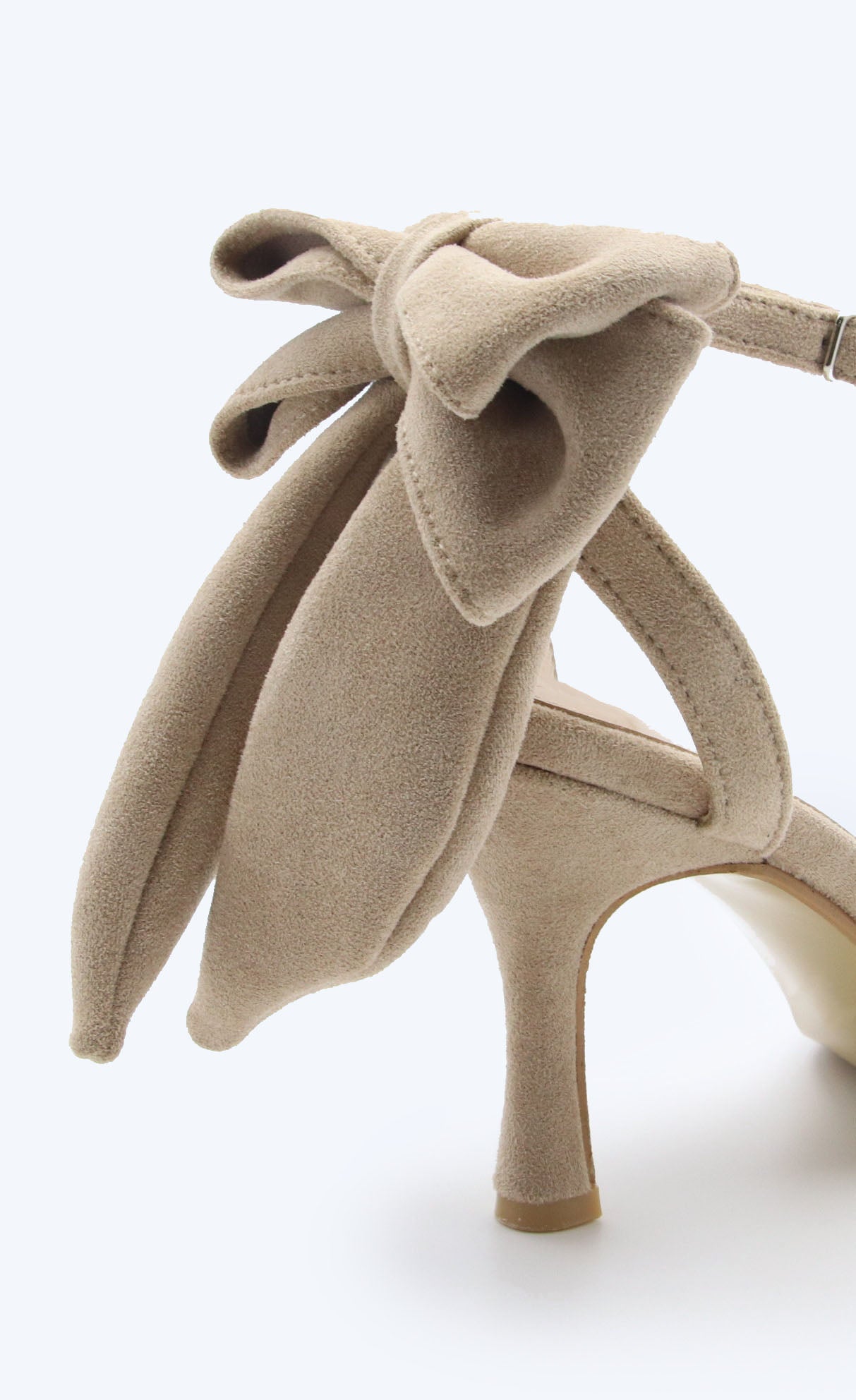 Nude Suede Bow Heel