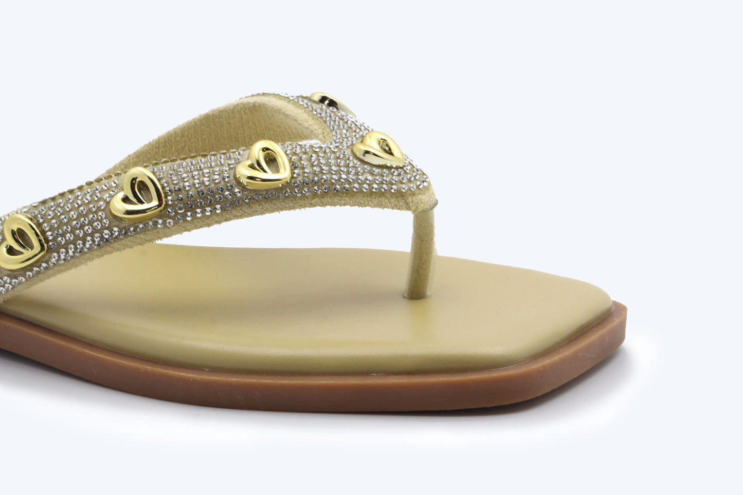 Gold Heart Thong Flat
