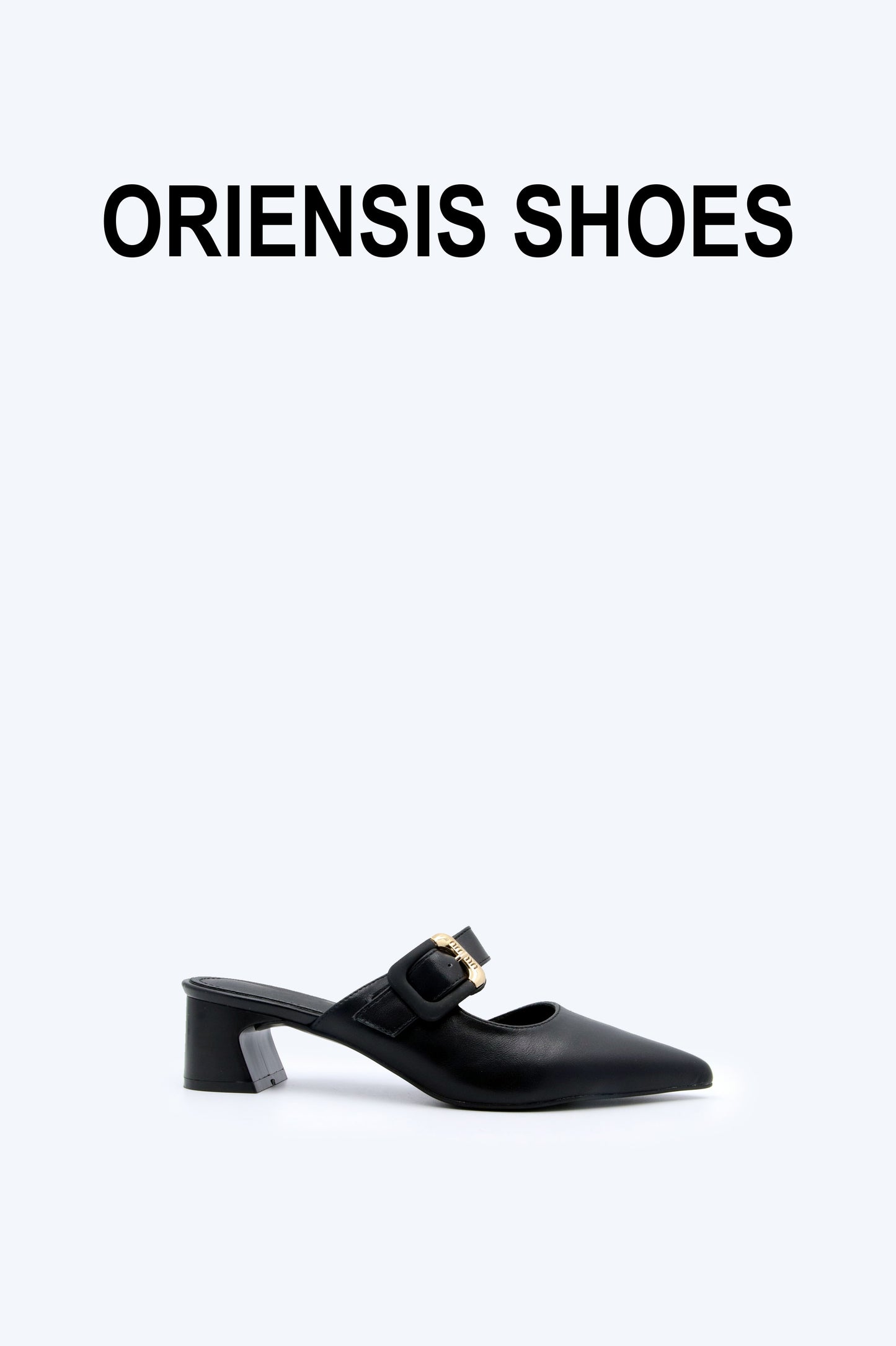 Black Vera Buckle Heel