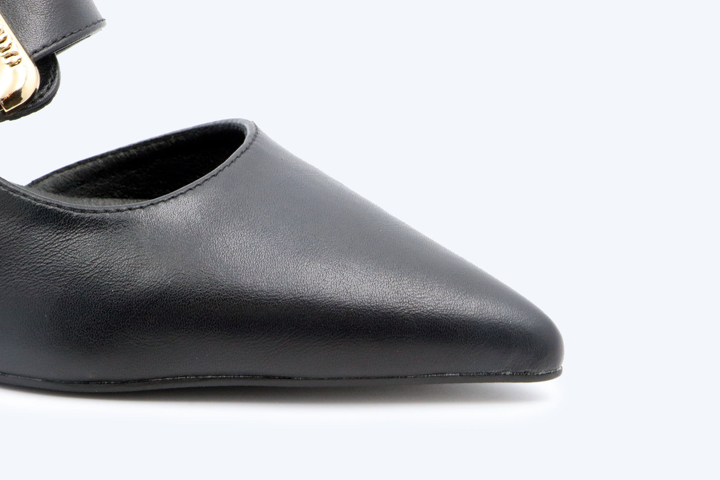 Black Vera Buckle Heel