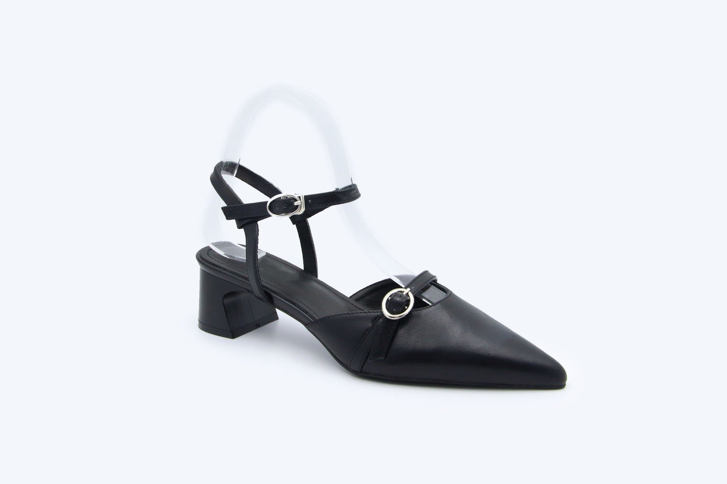 Black Daisy Charm Heel