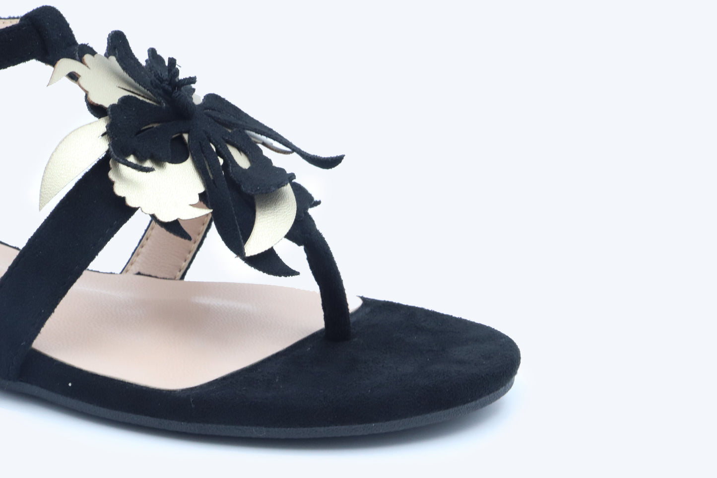 Black Luxe Petal Heel