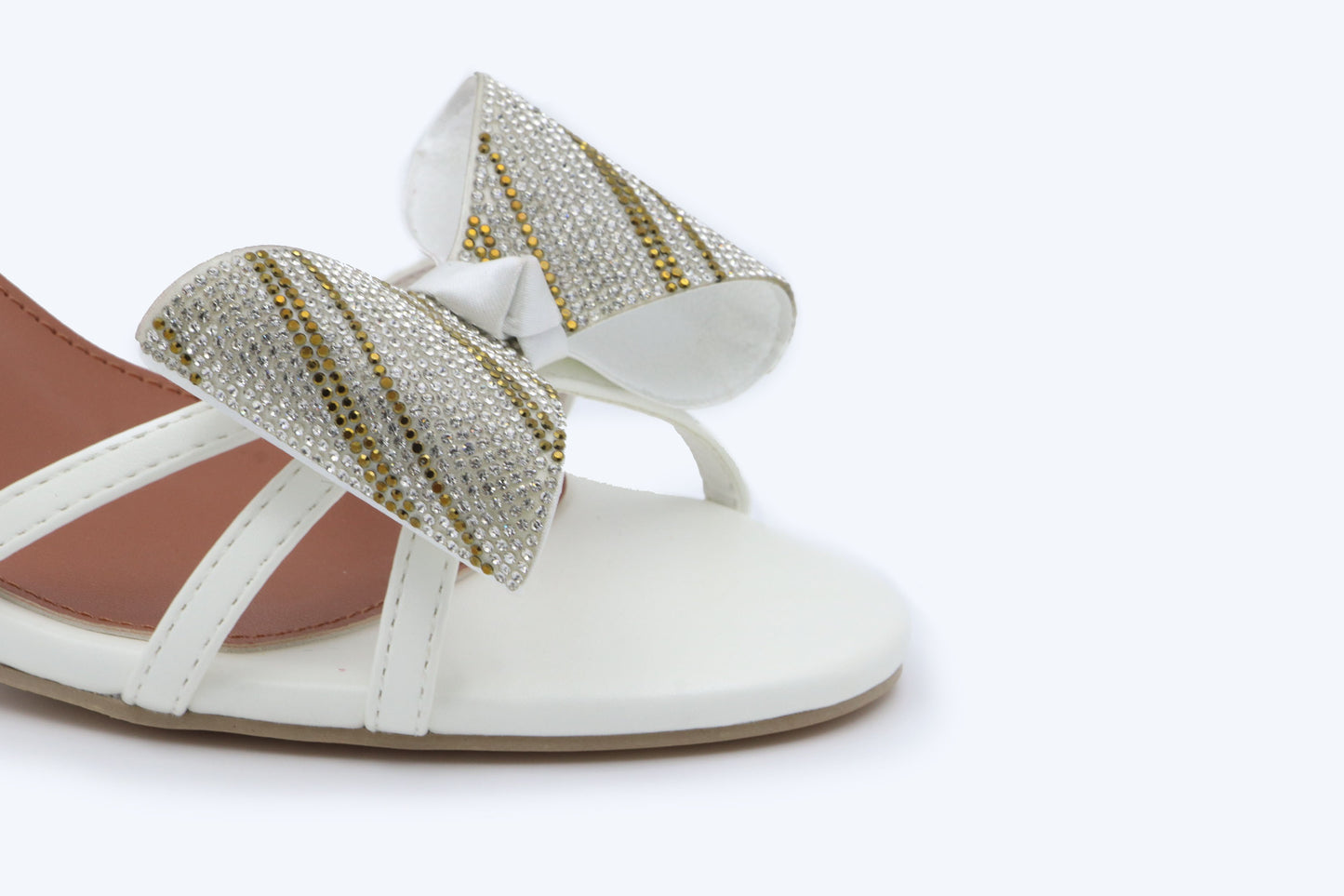 White Etoile Bow Heel