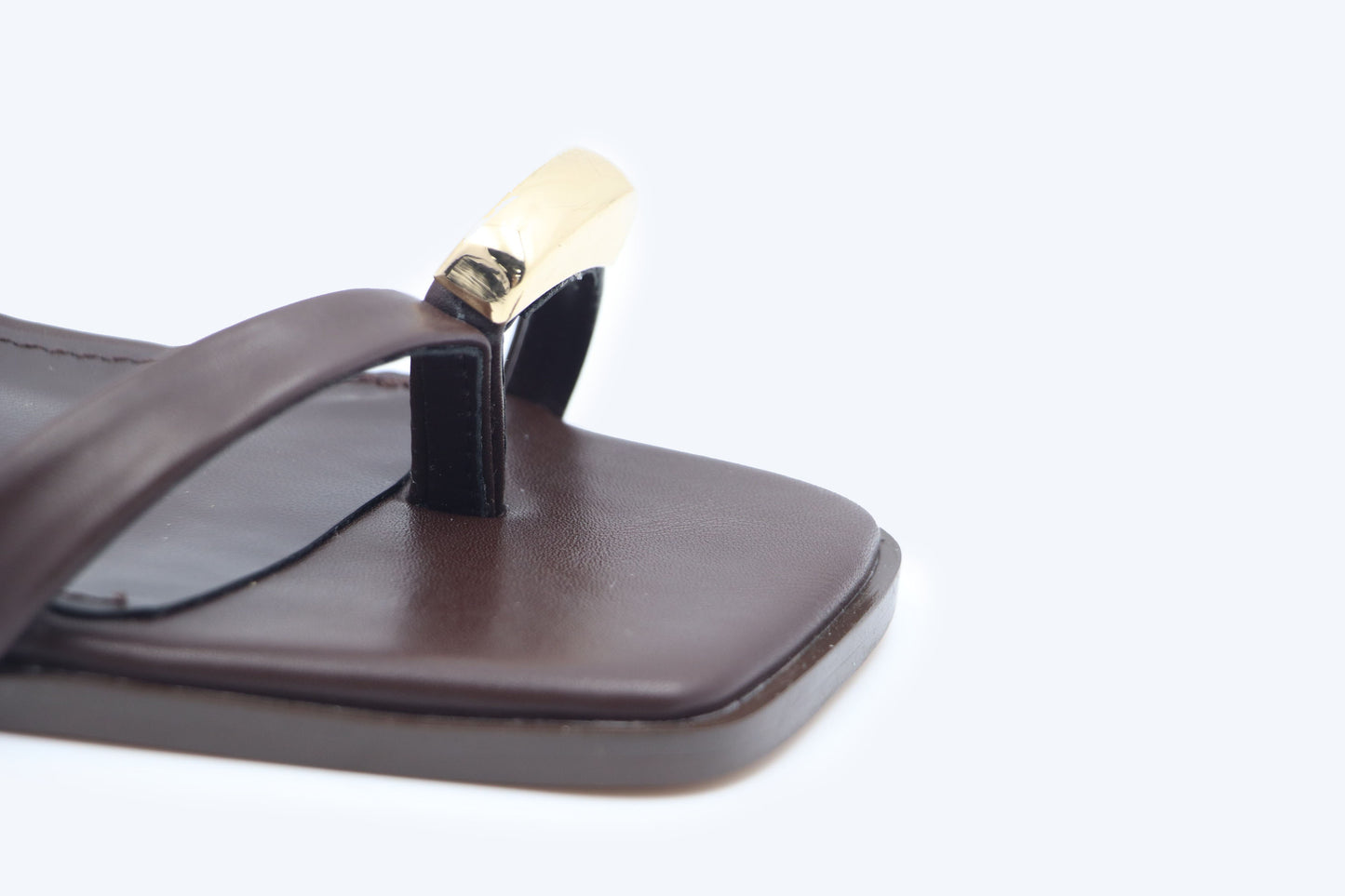 Coffe Metal Accent Sandal