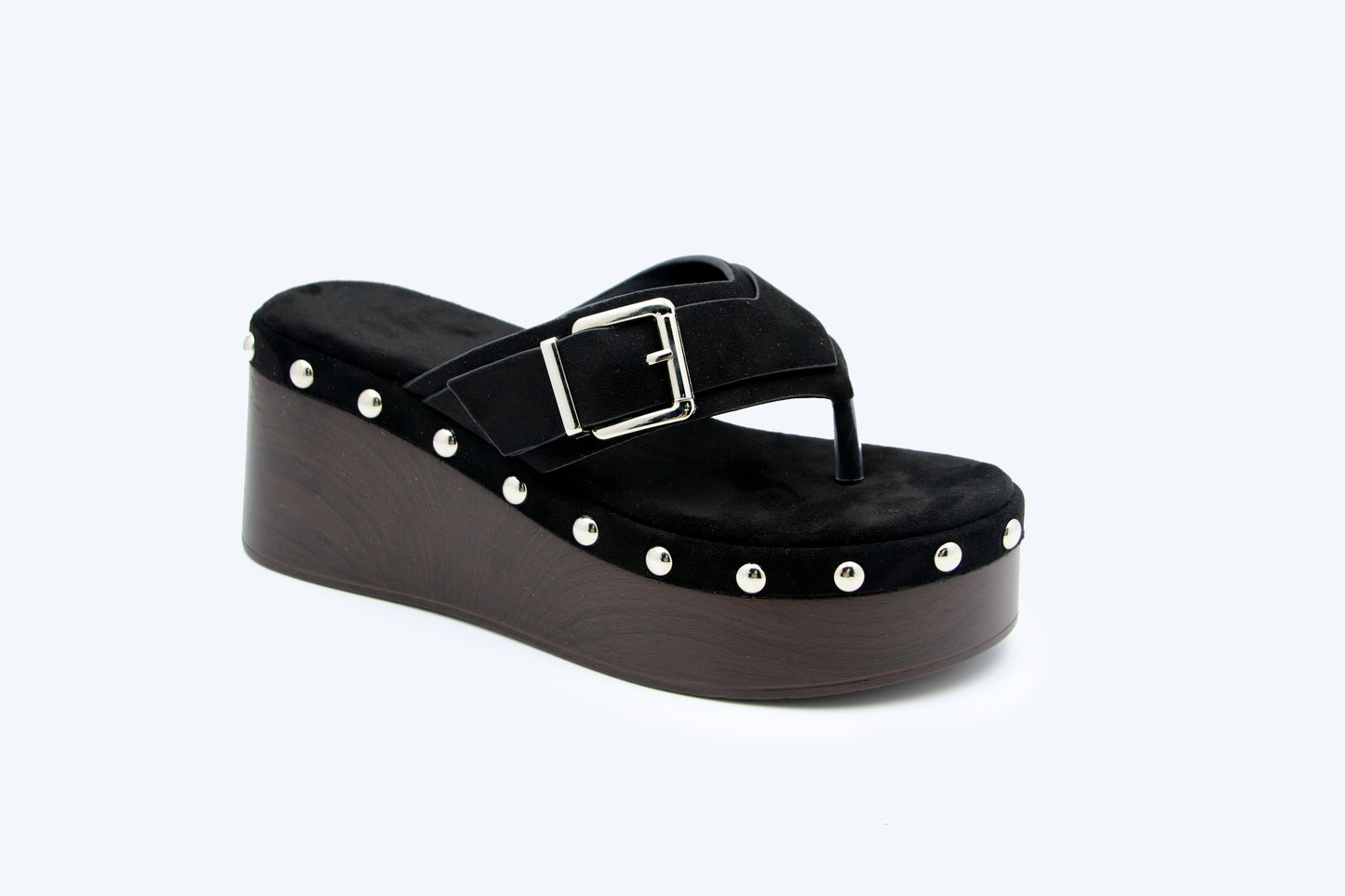 Black Metallic Weave Flat