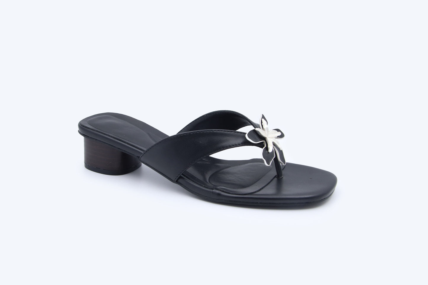 Black Flower FlipFlop Sandal