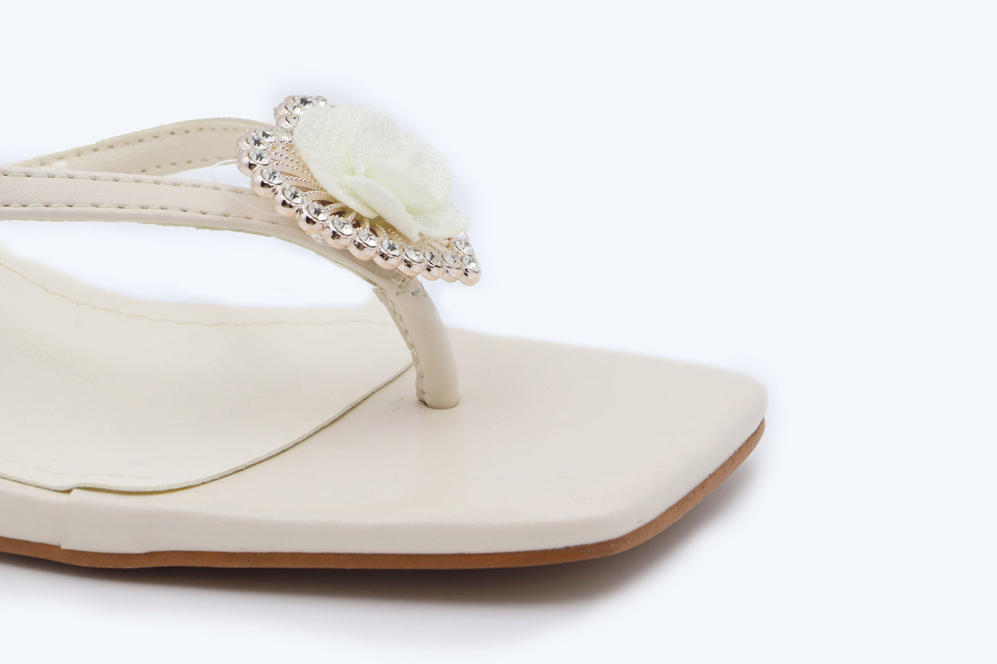White Diamond Heart Sandal