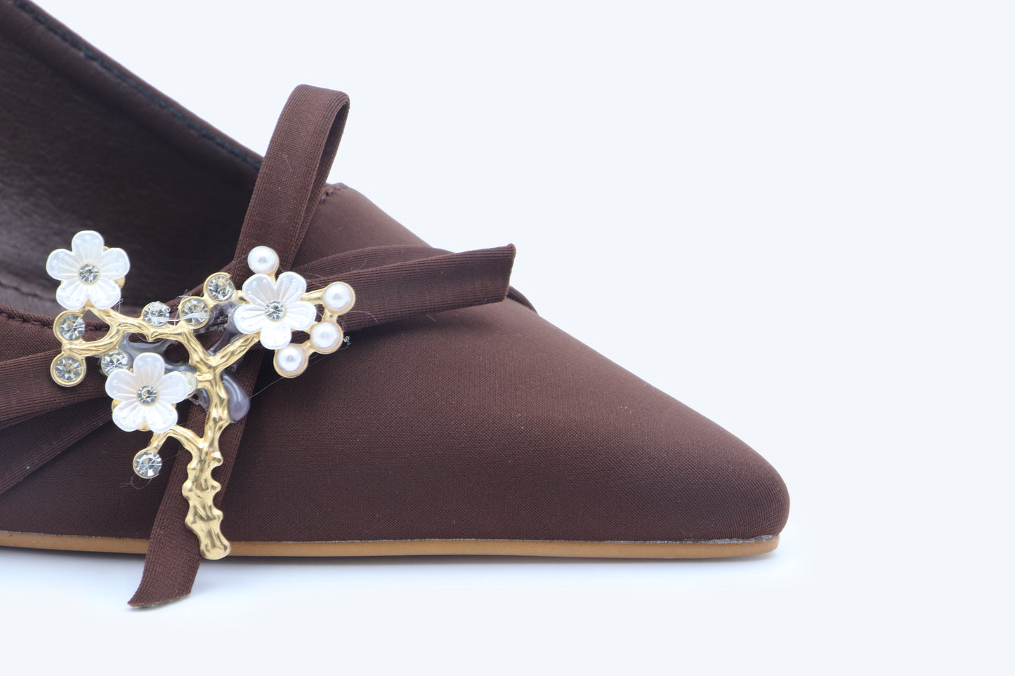 Brown Velvet Stride Heel