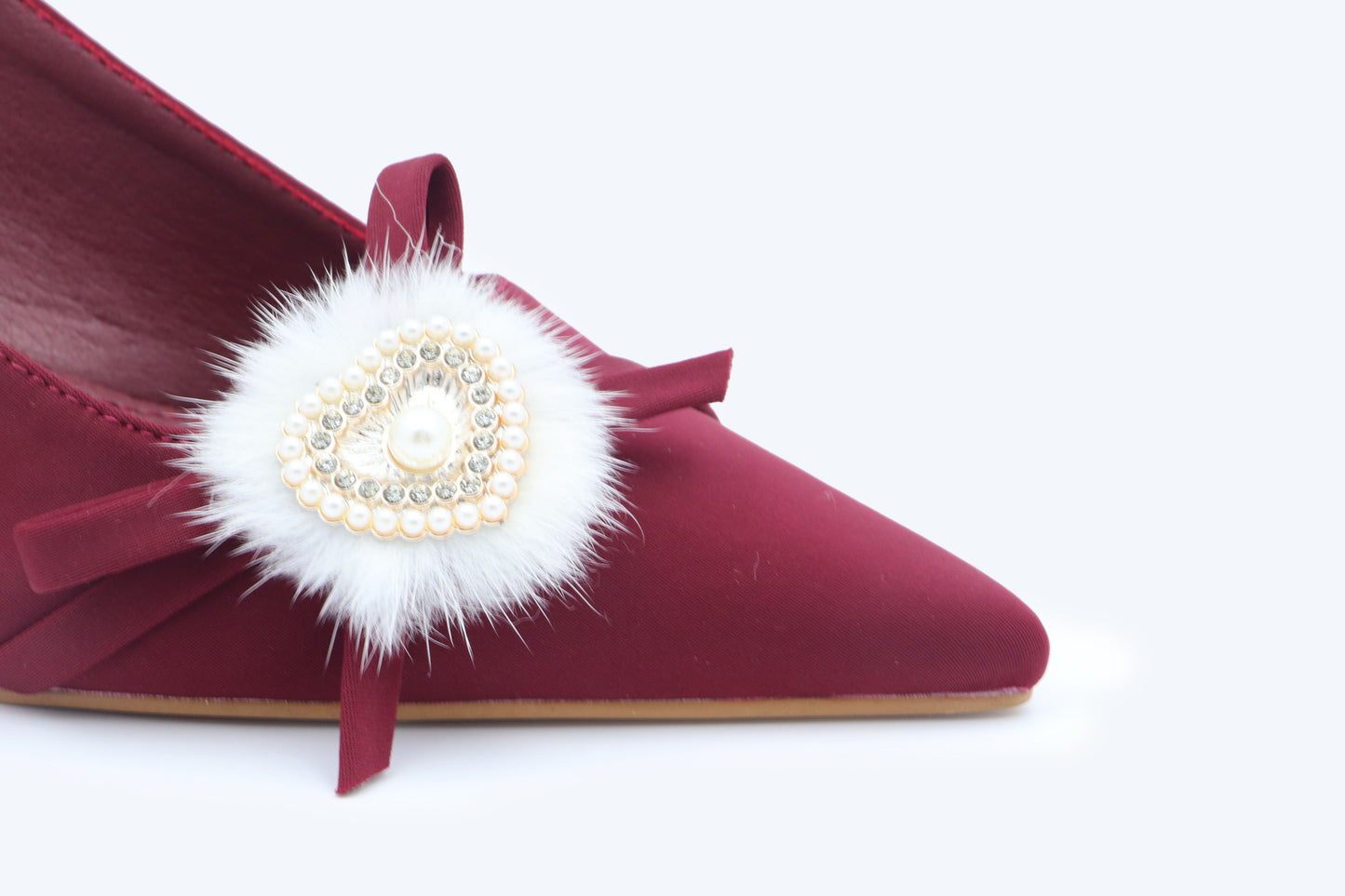 WineRed Fur Heart Heel