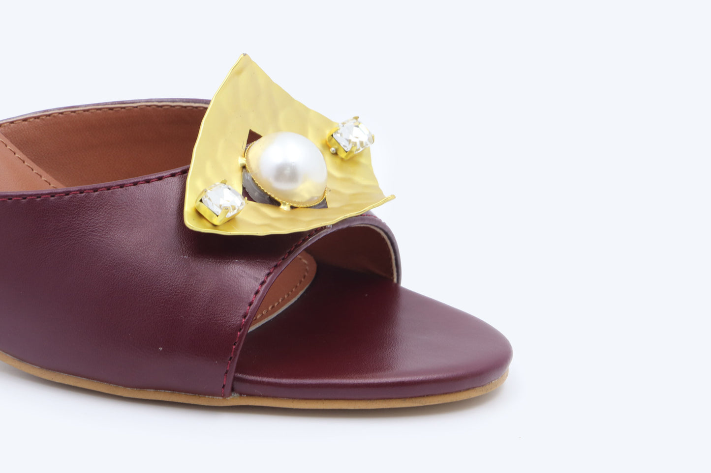 WineRed Pearl Accent Sandal