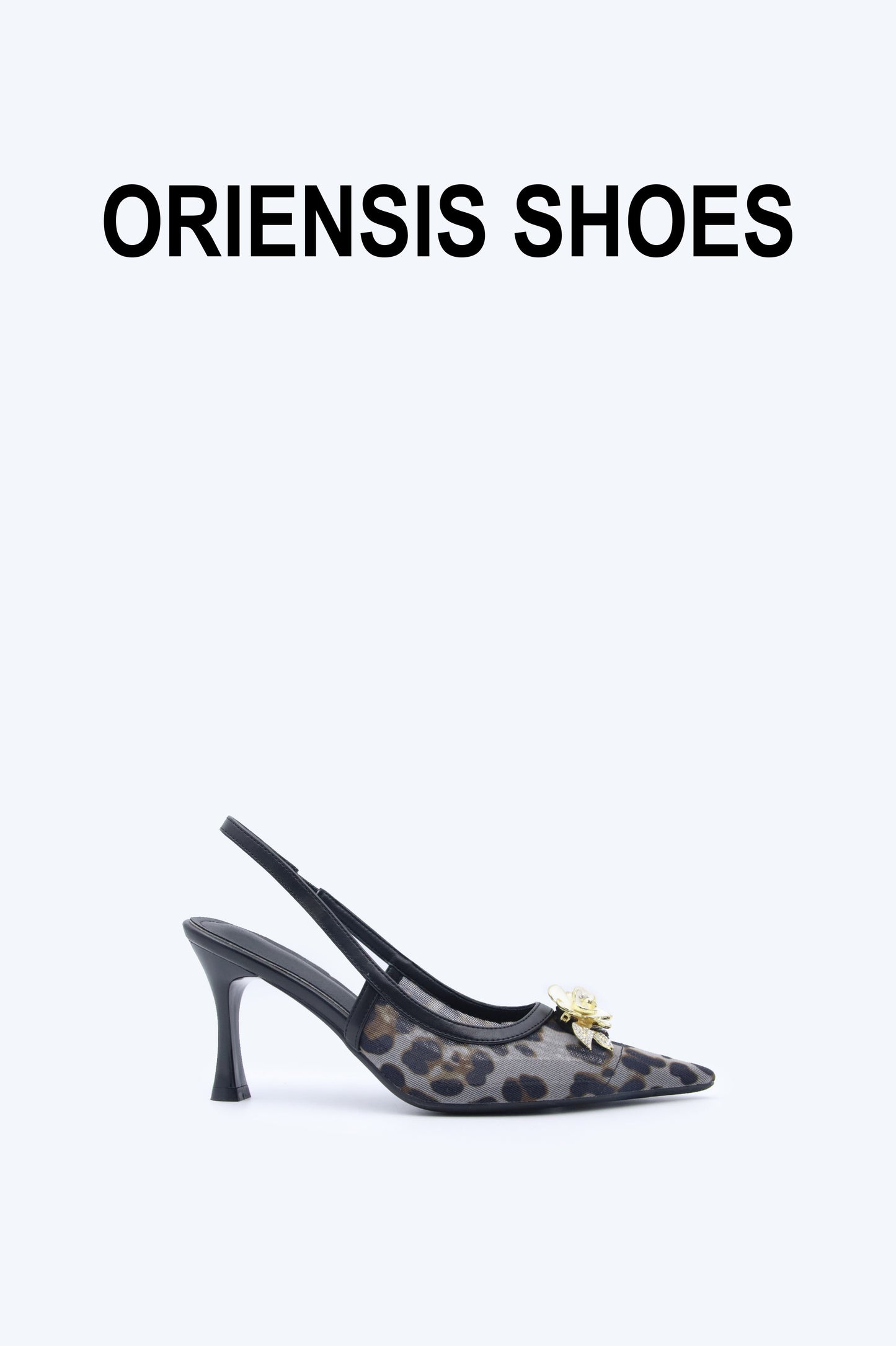 Black Mesh Blossom Heel
