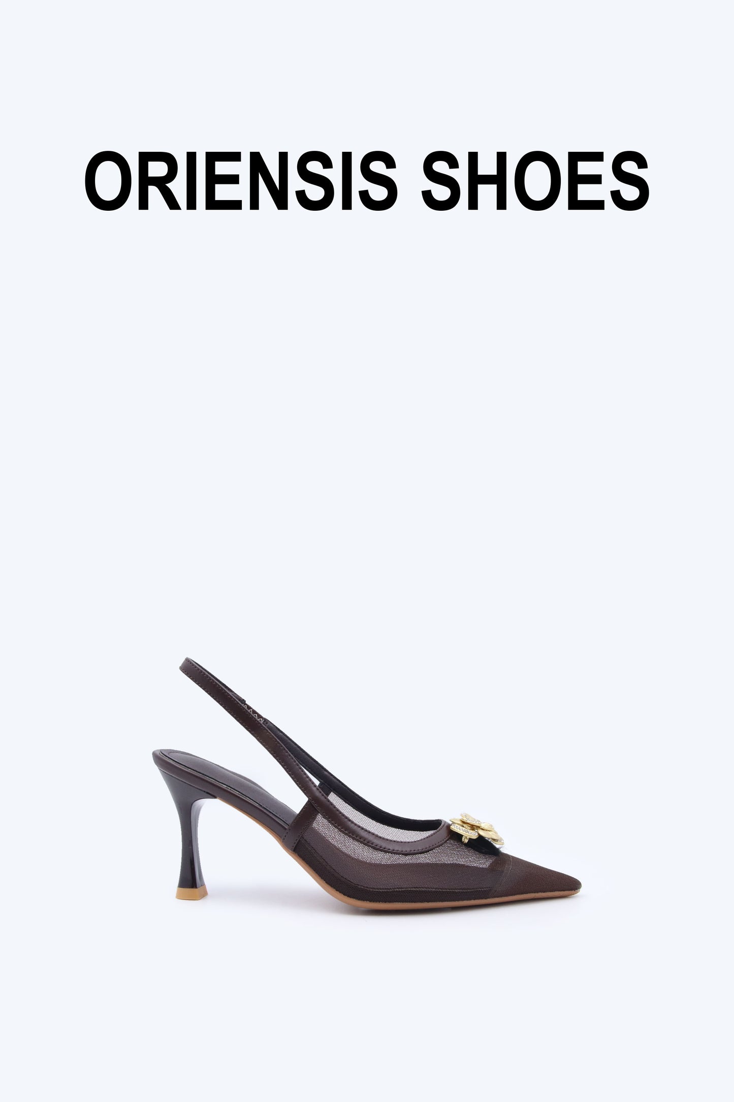 Brown Chic Mesh Heel