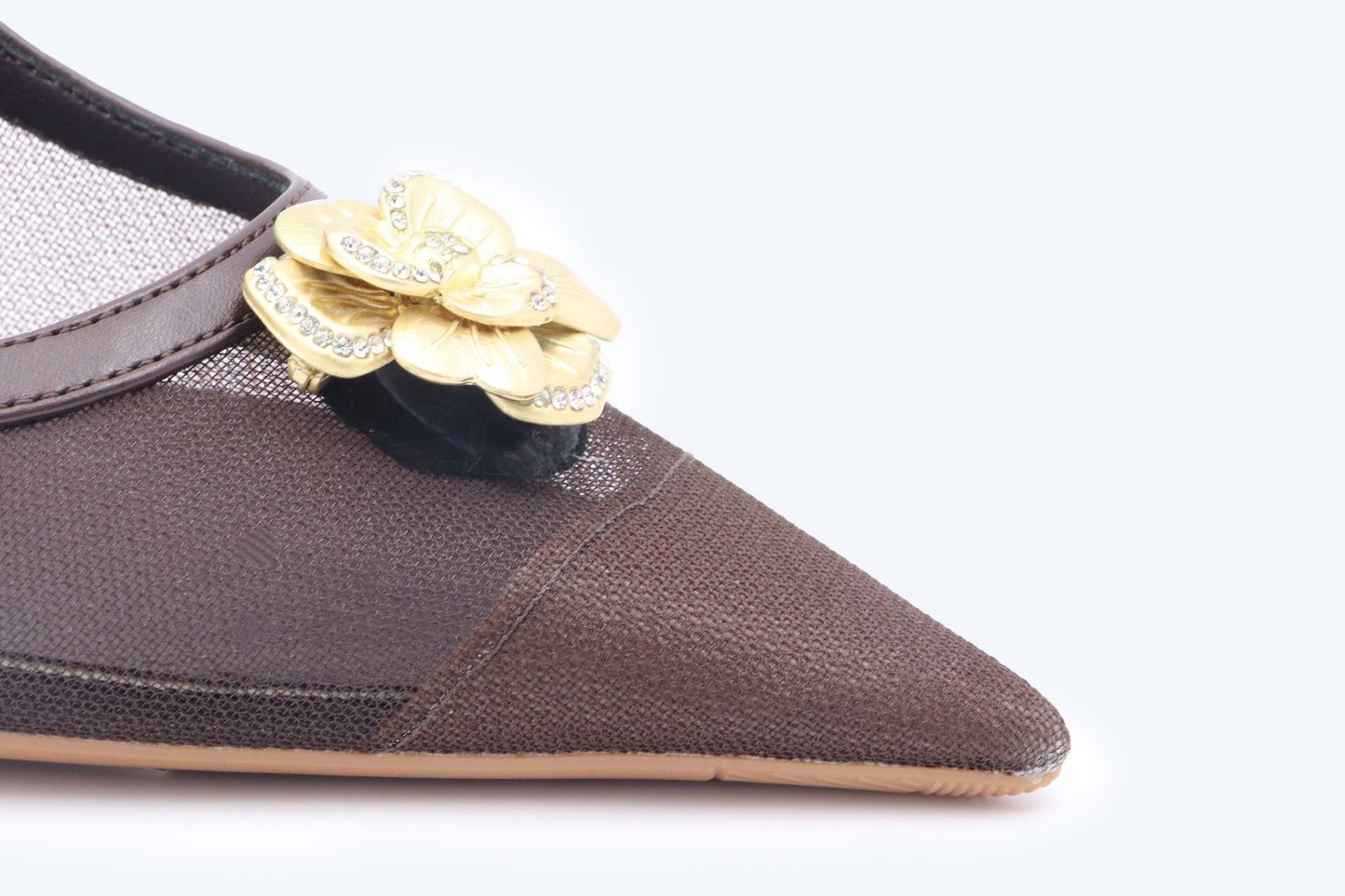 Brown Chic Mesh Heel