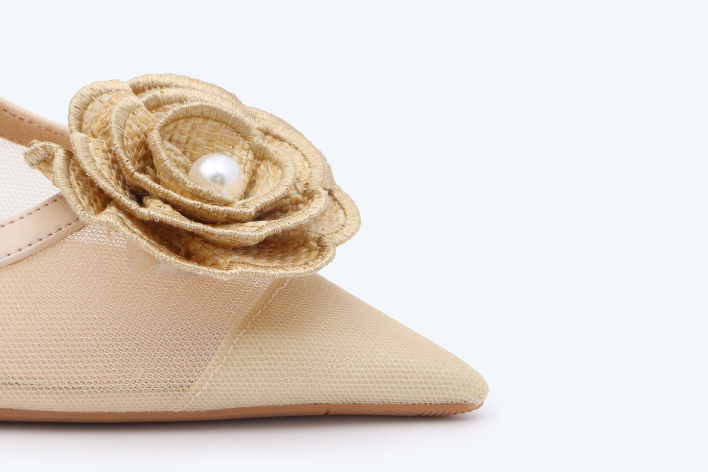 Nude Floral Embellish Heel