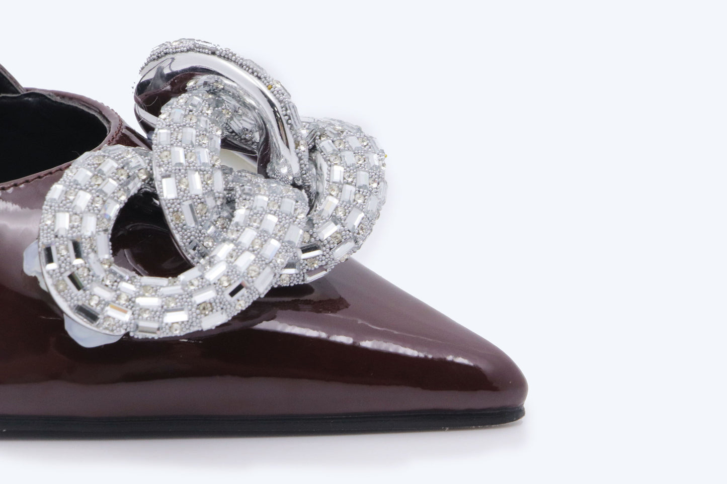 Brown Shine Circle Heel