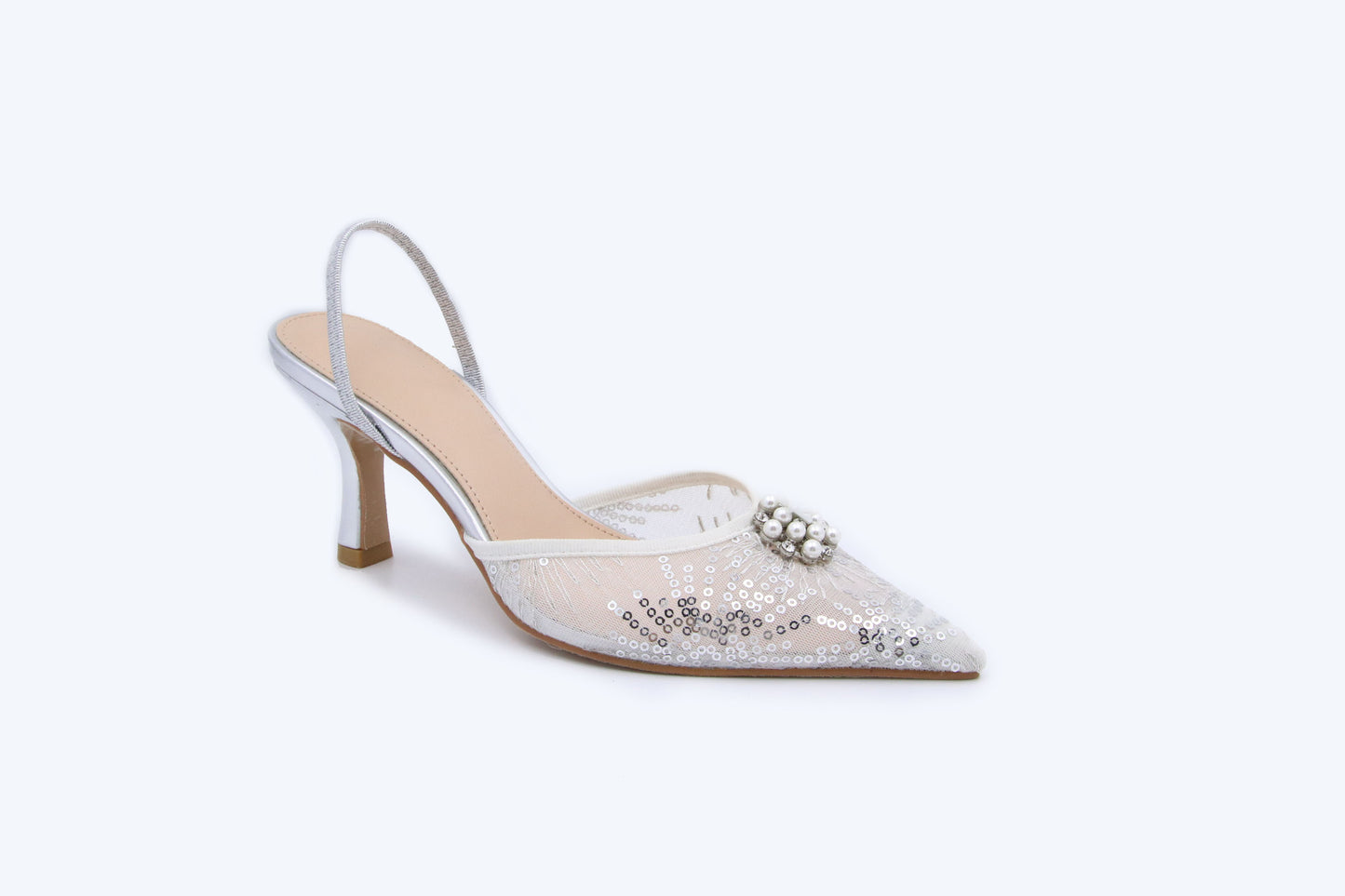 Silver Mesh Elegant Heel
