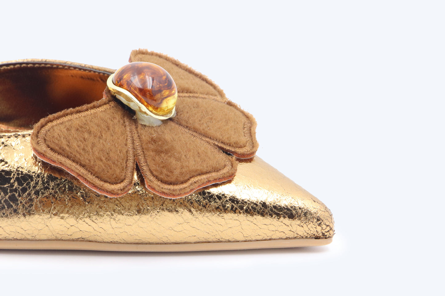 Gold Bloom Slingback Heel