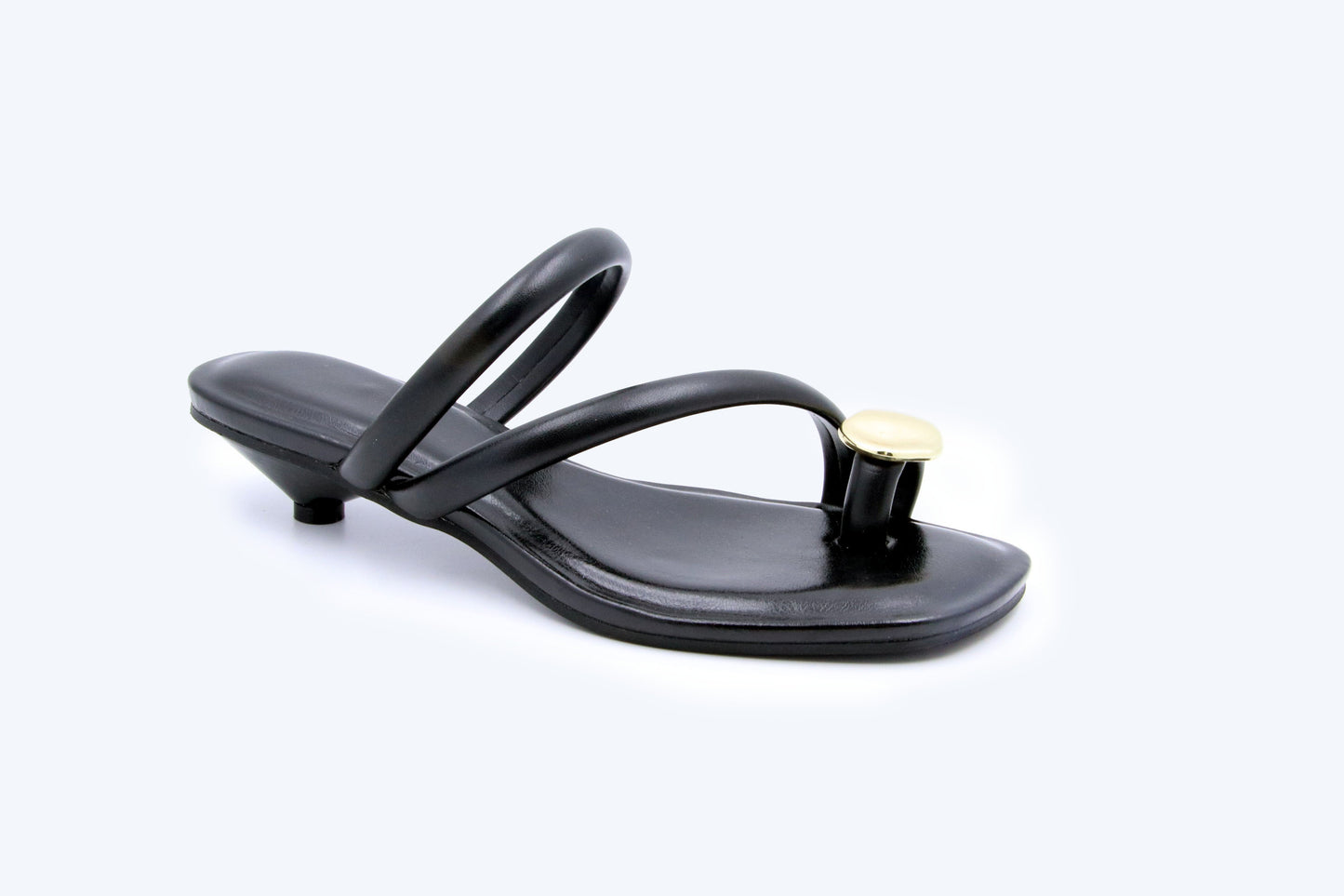 Black Loop Charm Sandal