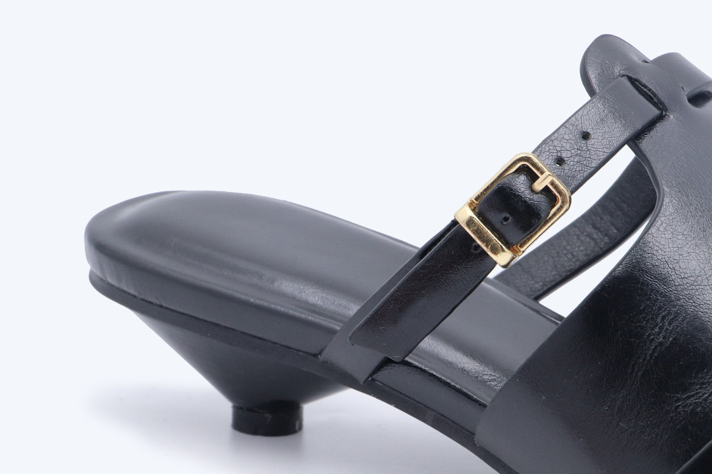 Black Minimal Heel Sandal