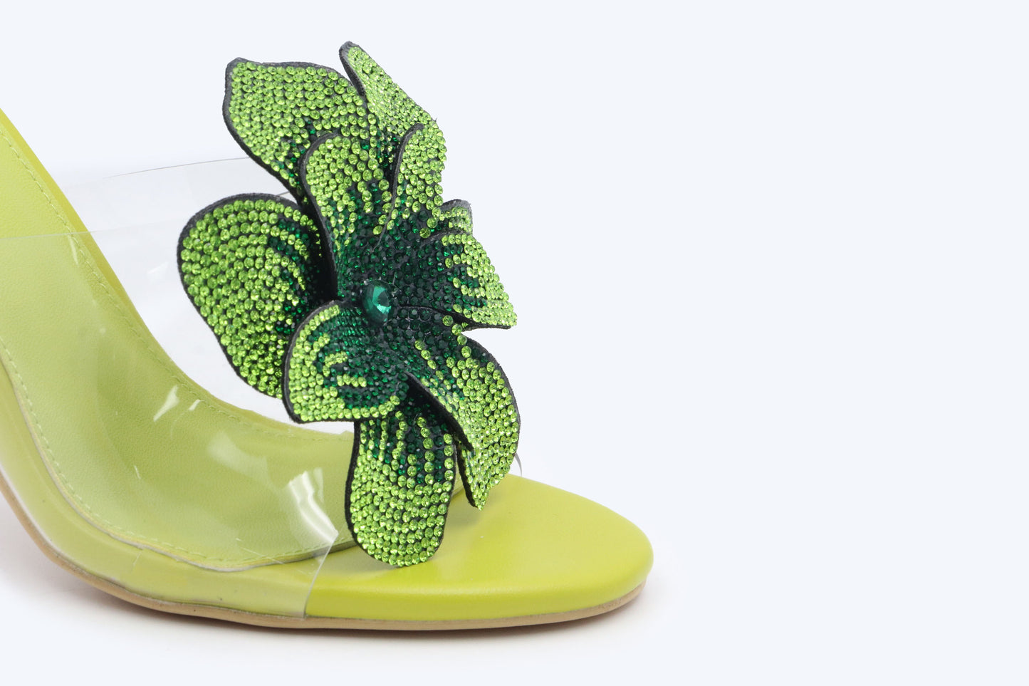Green Bling Mule Sandal