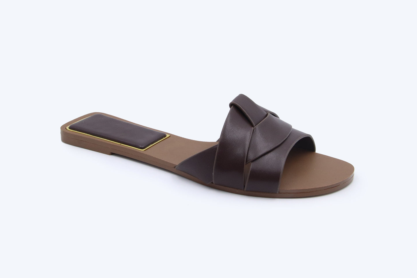 Brown Multiple Line Flat